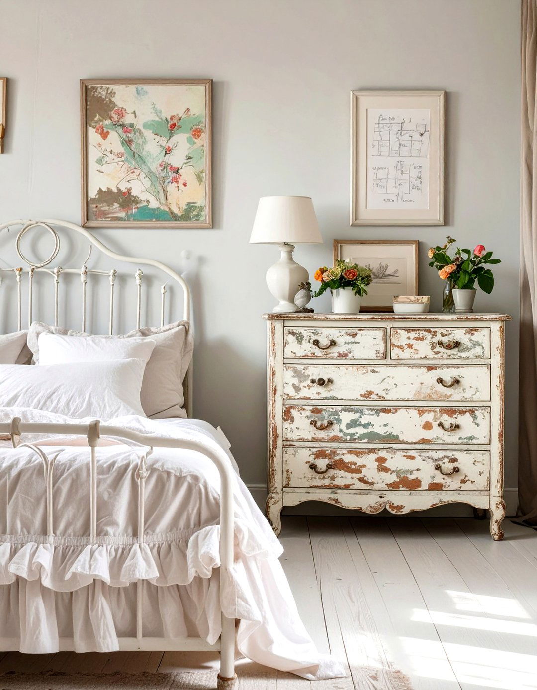 A Shabby Chic Bedroom Sketch - 30 interior design sketches ideas