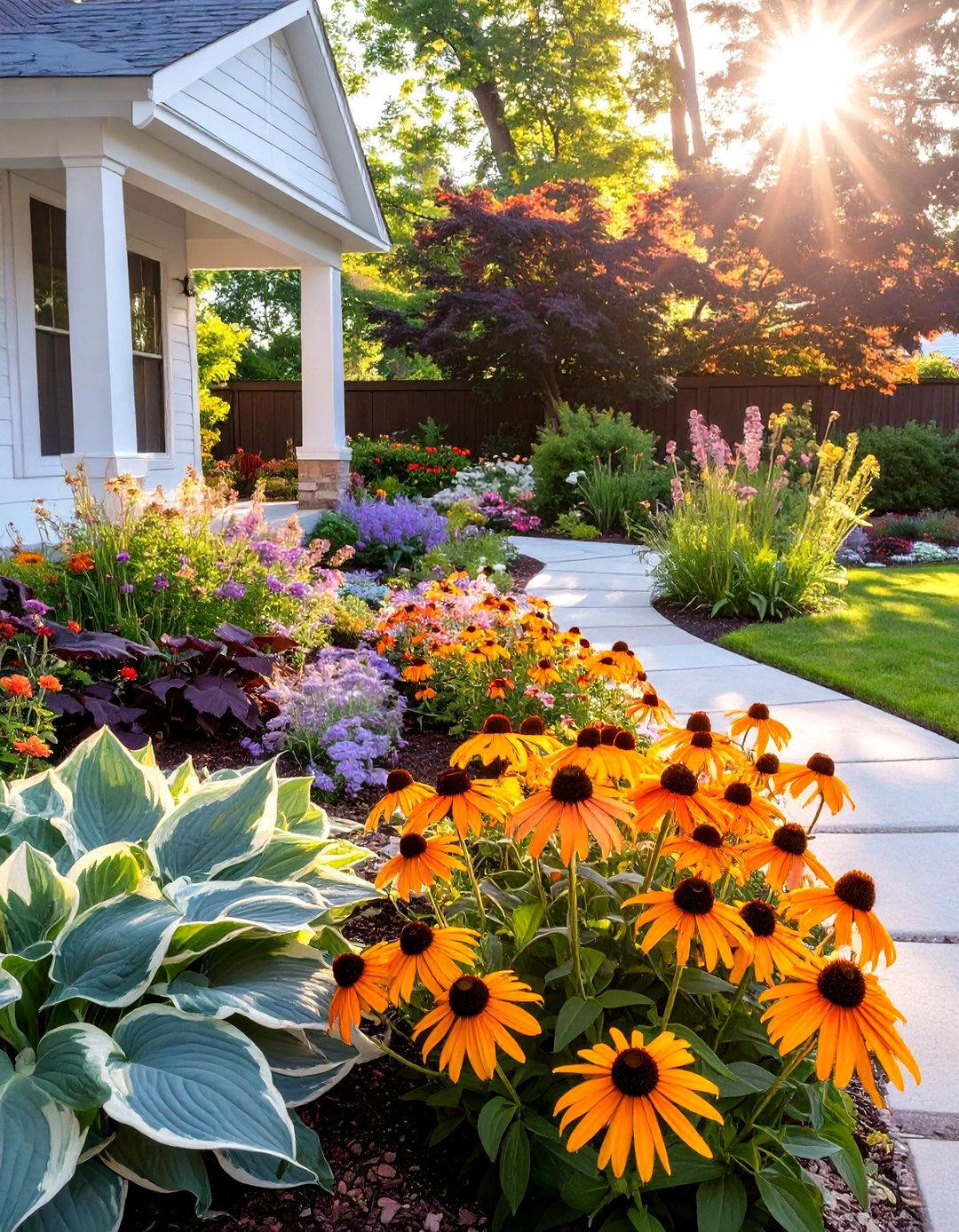 A Shade to Sun Transition Garden - 30 front house full sun perennial garden designs