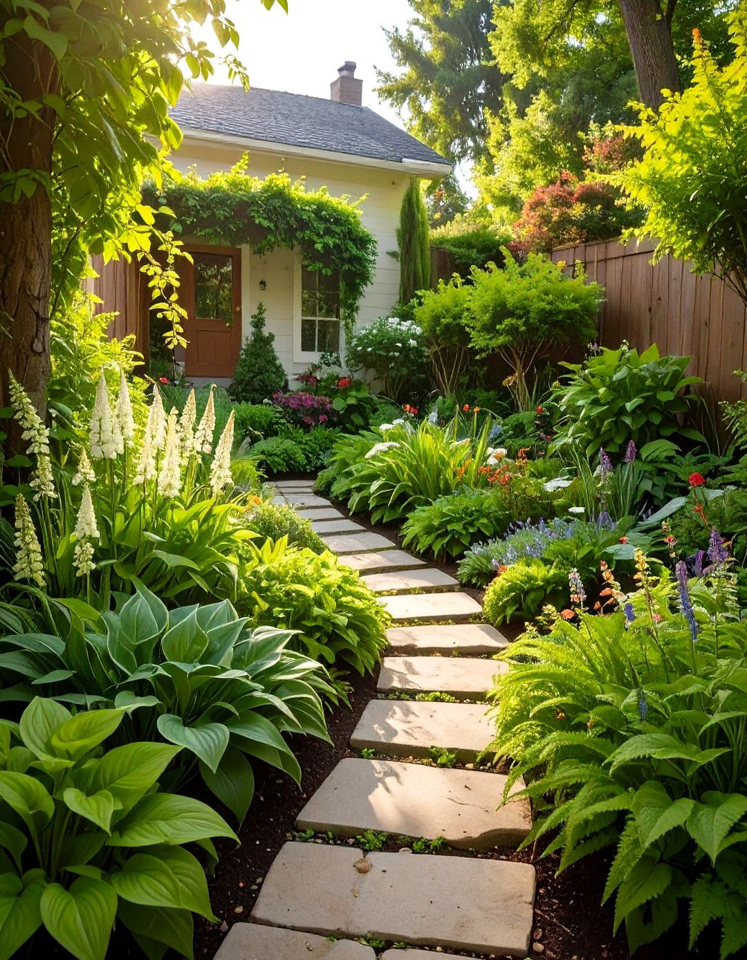 A Shady Fern and Hosta Garden - 30 garden ideas for front yard