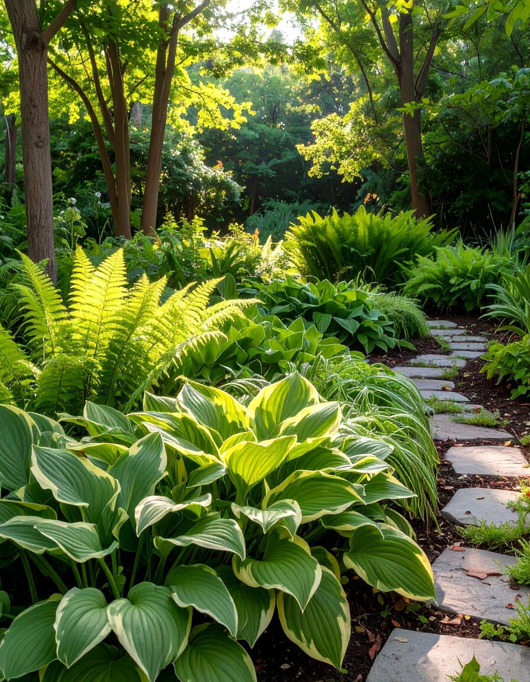 A Shady Fern and Hosta Garden - 30 free landscape design online ideas