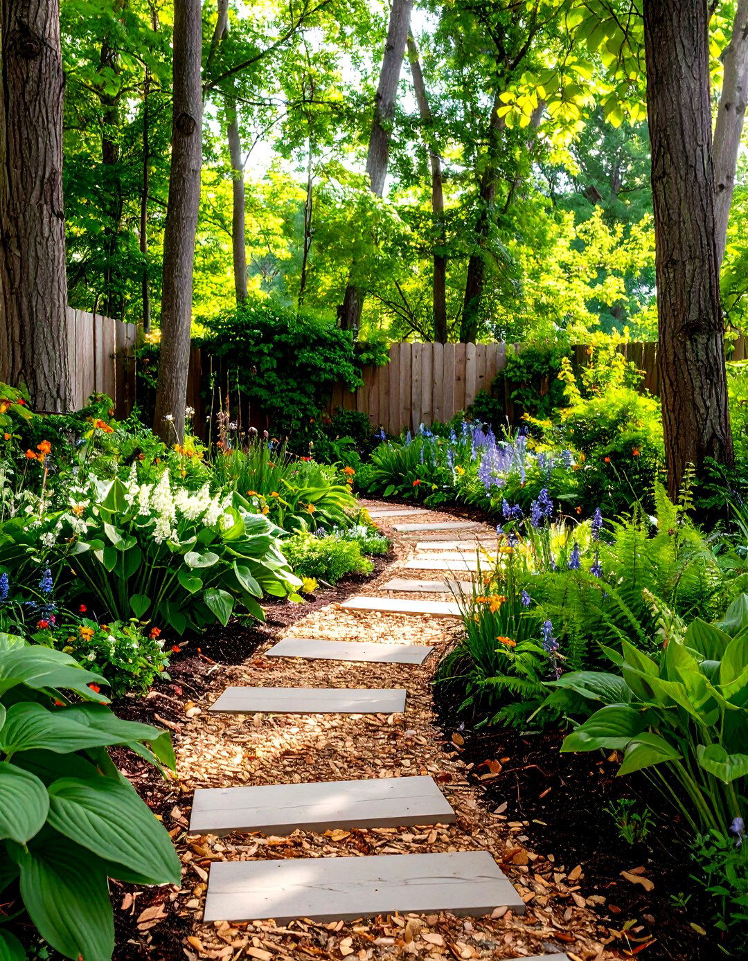 A Shady Woodland Garden - 30 front house garden ideas