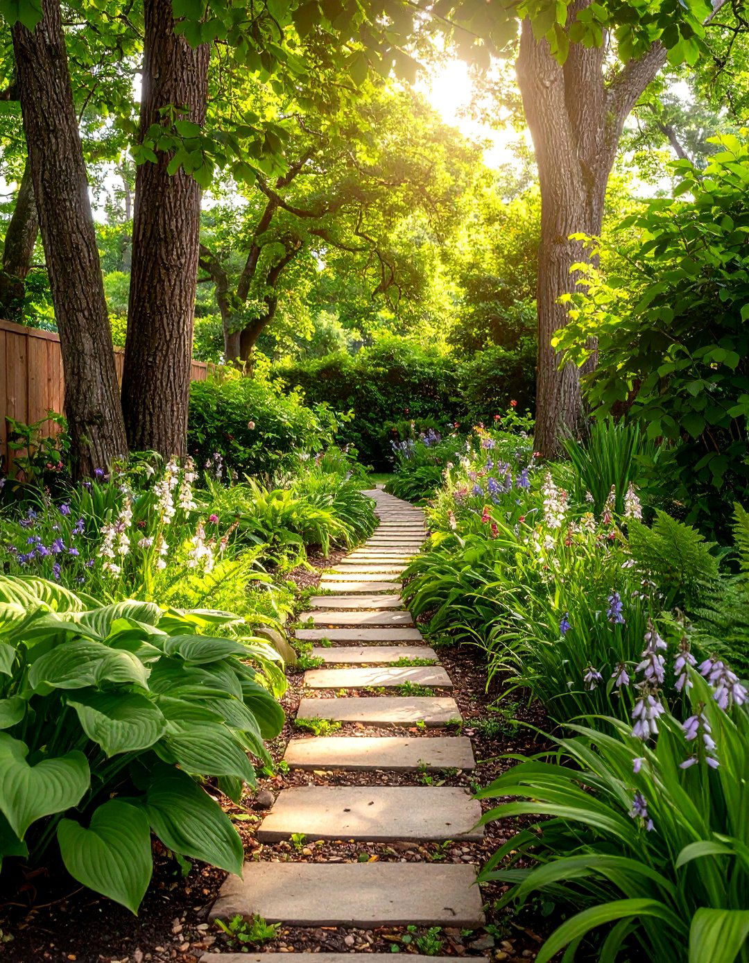 A Shady and Serene Woodland Path - 30 front house landscaping ideas