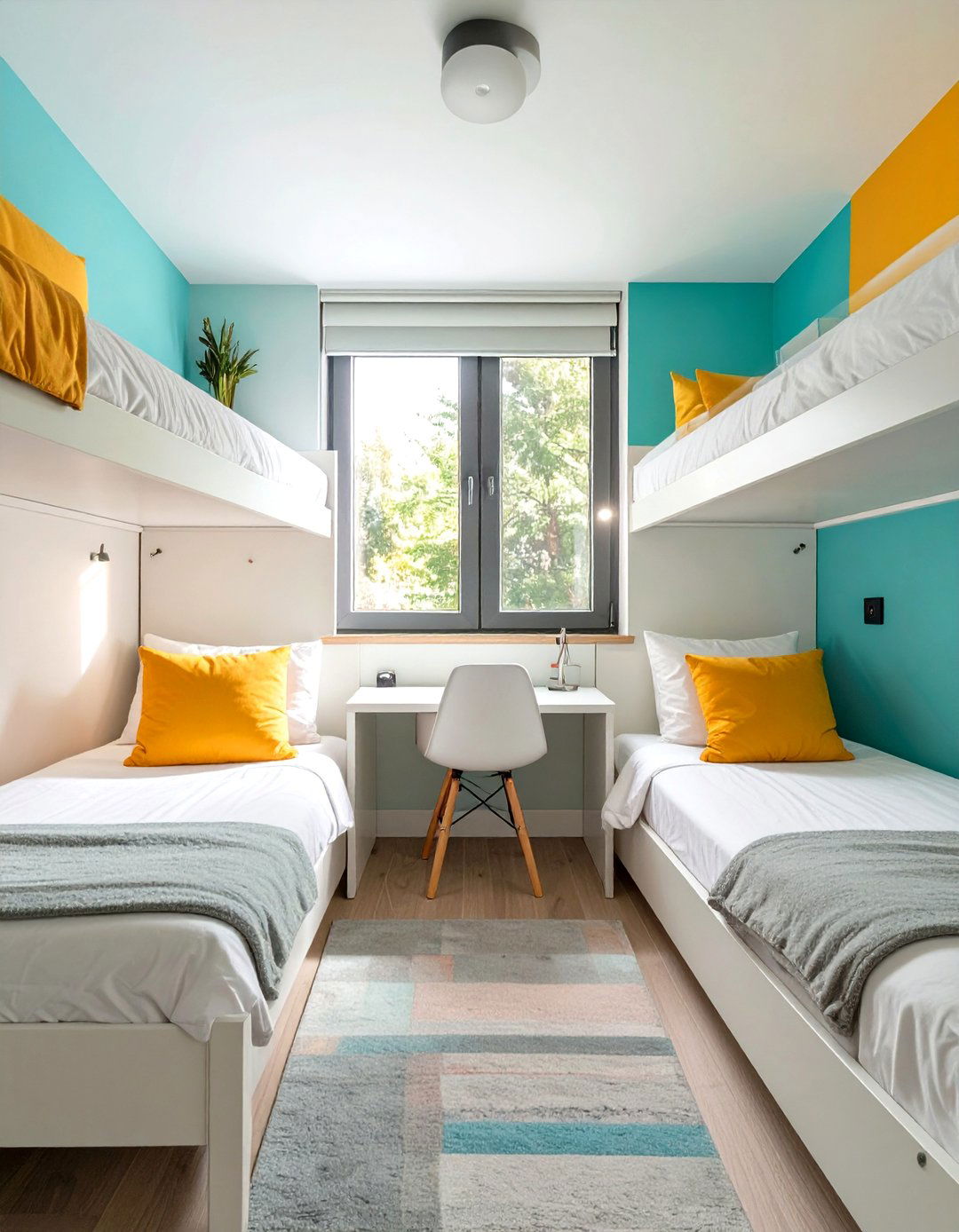 A Shared Desk Between Two Beds - 30 twin bedroom ideas for small rooms
