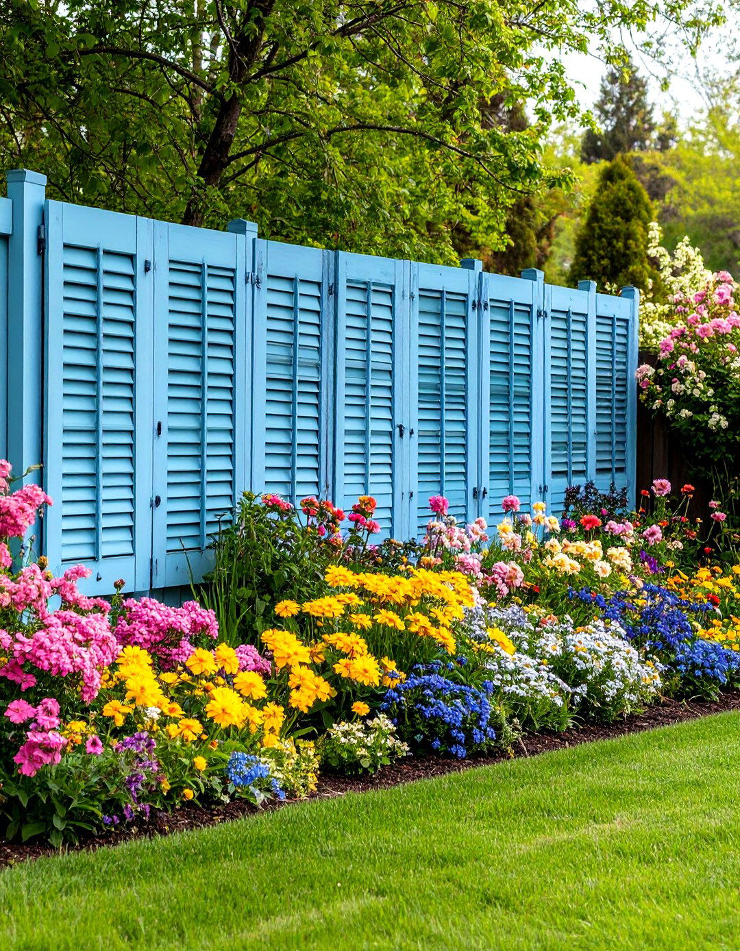 A Shutter Screen Fence Garden - 30 fence garden ideas