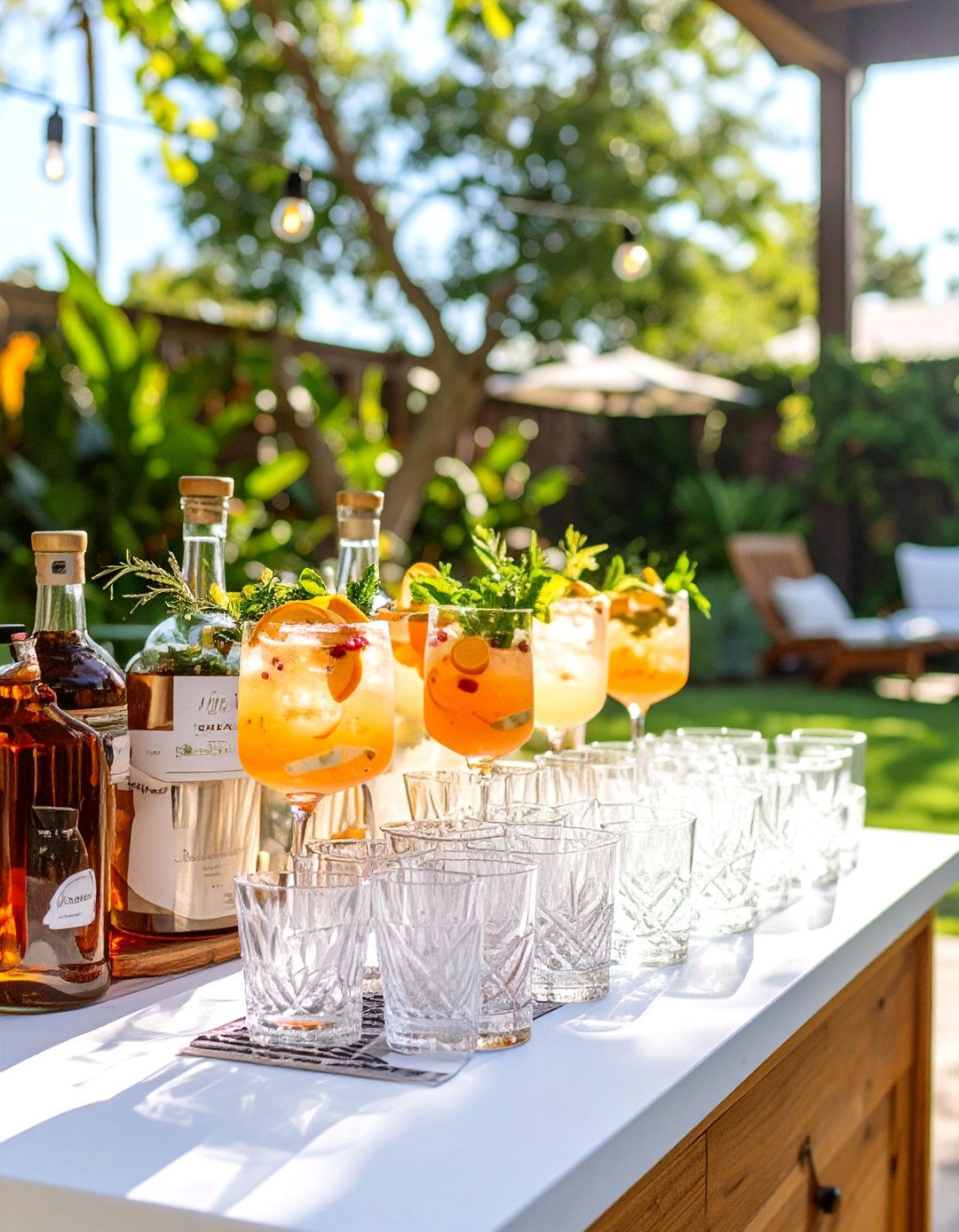 A Signature Cocktail Station - 30 small backyard wedding ideas