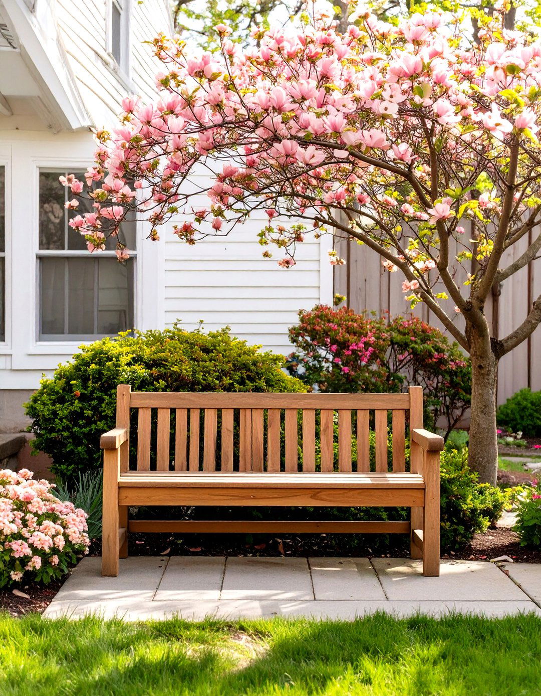 A Simple Bench for Seating - 30 small front yard ideas