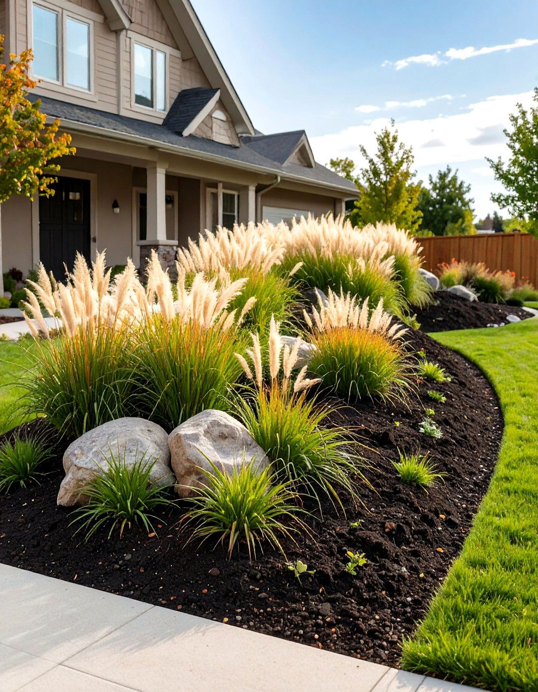 A Simple Berm Garden Feature - 30 curb appeal front yard landscaping ideas on a budget