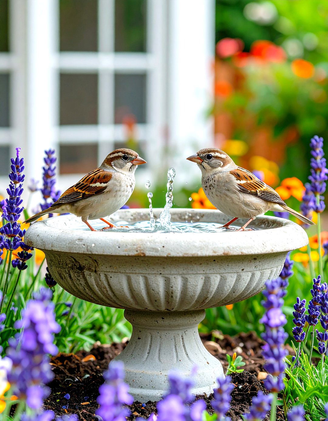 A Simple Bird Bath Focal Point - 30 front lawn cheap simple front yard landscaping ideas