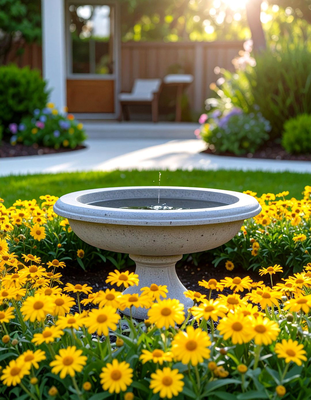 A Simple Bird Bath - 30 simple front yard landscaping ideas