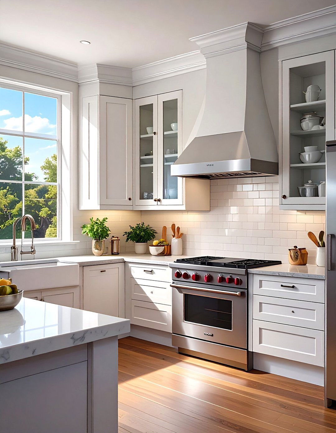 A Simple Elegant Range Hood - 30 transitional kitchen design ideas