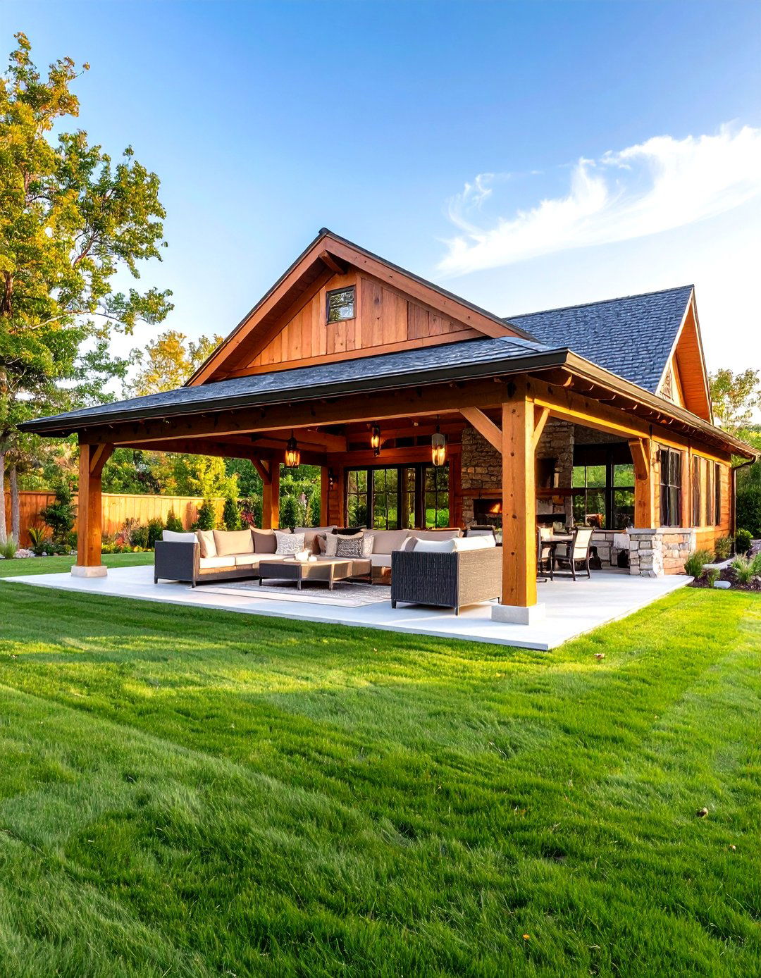 A Simple Freestanding Wooden Pavilion - 30 outdoor shade ideas