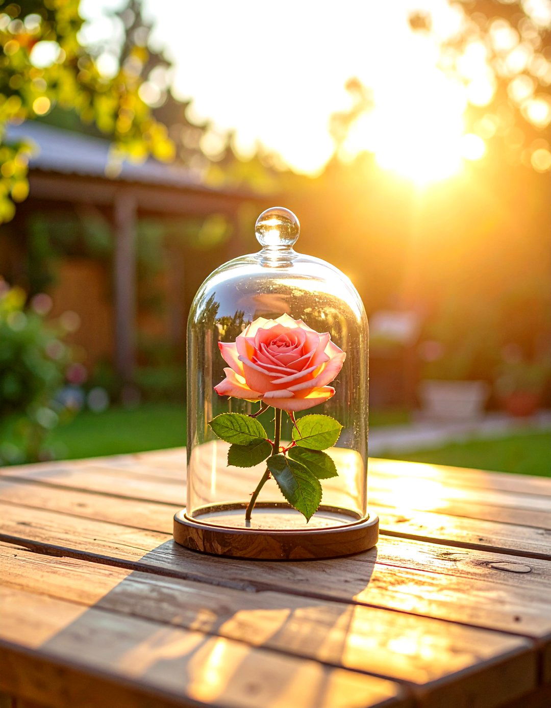 A Simple Glass Cloche Display - 30 outdoor table decor ideas