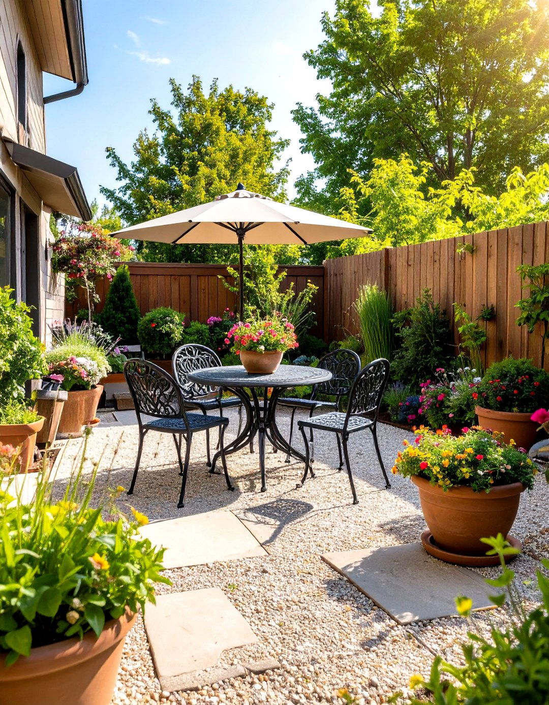 A Simple Gravel Patio - 30 easy patio ideas