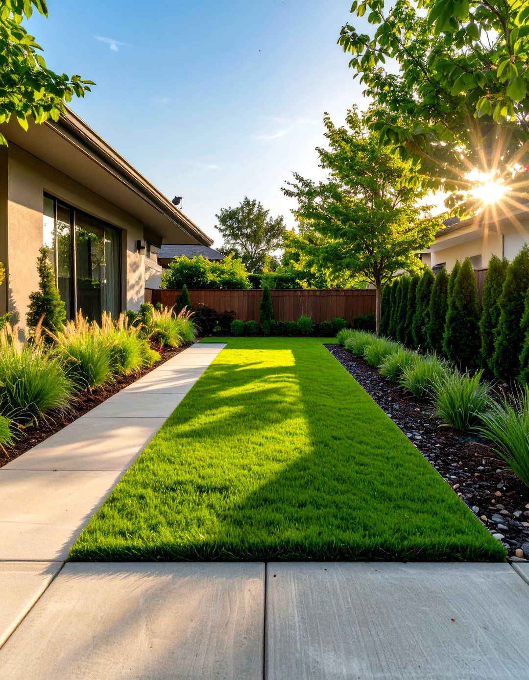 A Simple Lawn with Striking Edges - 30 small front yard landscaping ideas