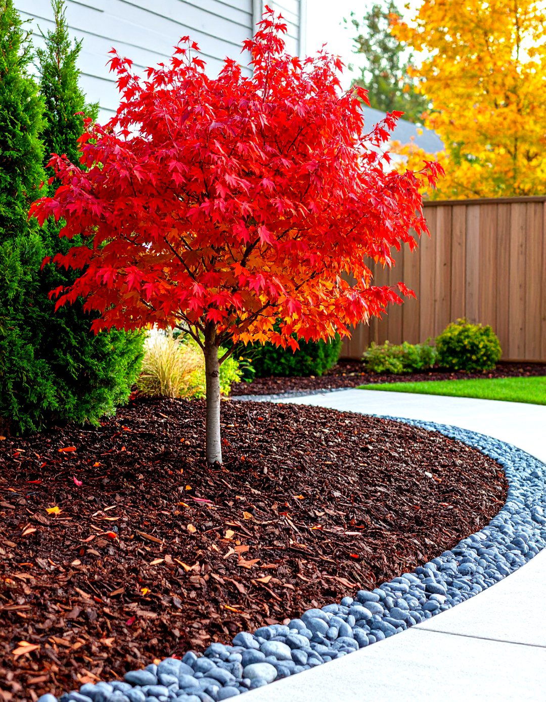 A Simple Mulch Bed with Sculptural Plants - 30 driveway border landscaping ideas