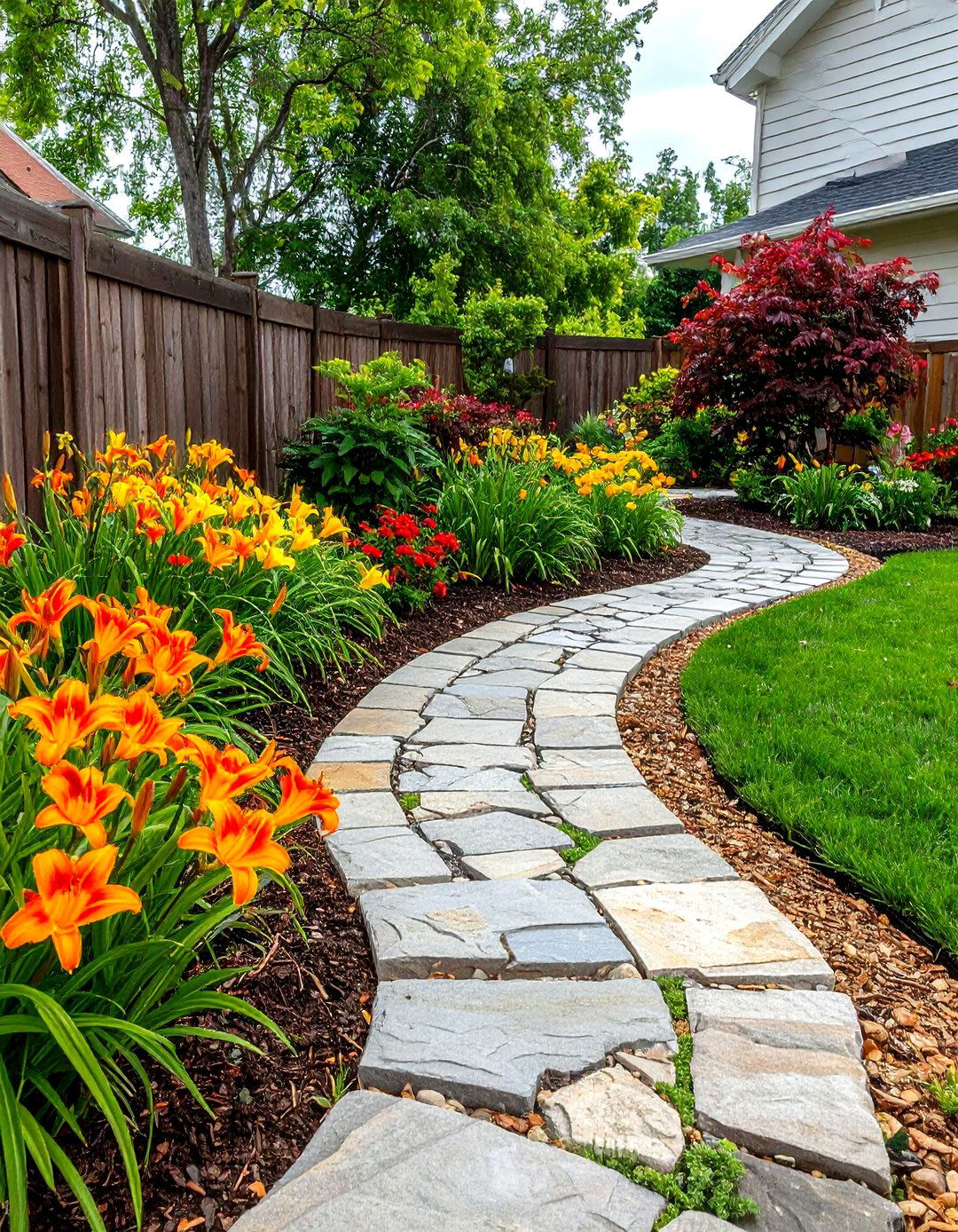 A Simple Path and Border Design - 30 easy landscaping ideas