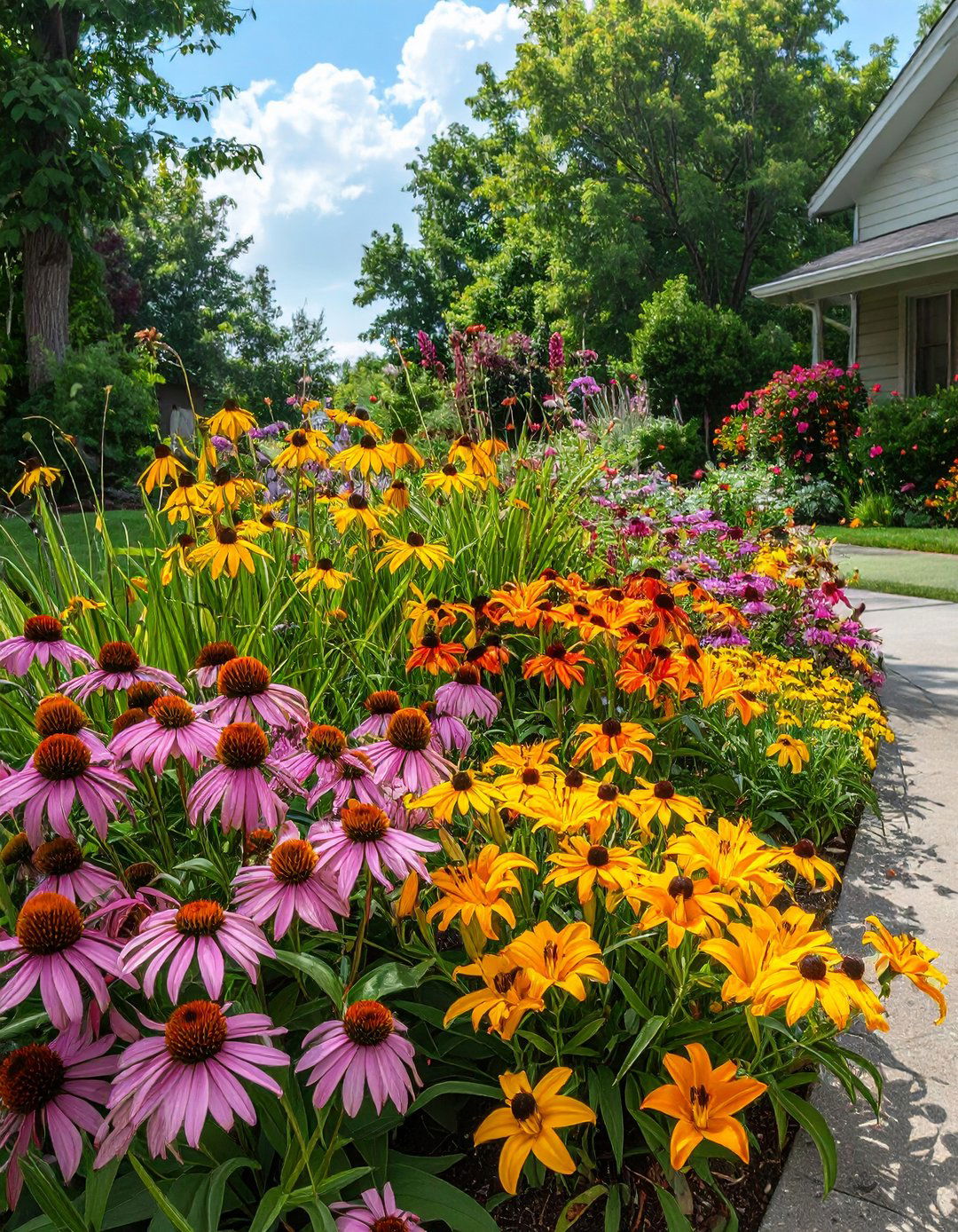 A Simple Perennial Border - 30 budget cheap simple front yard landscaping ideas