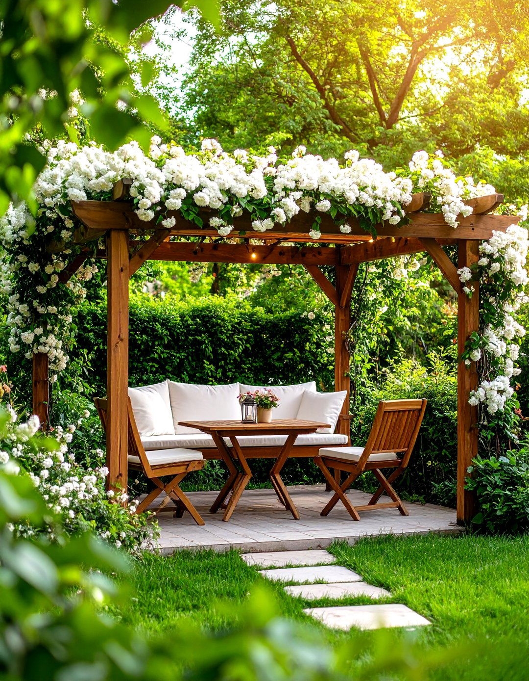 A Simple Pergola with Climbing Vines - 30 inexpensive landscaping ideas
