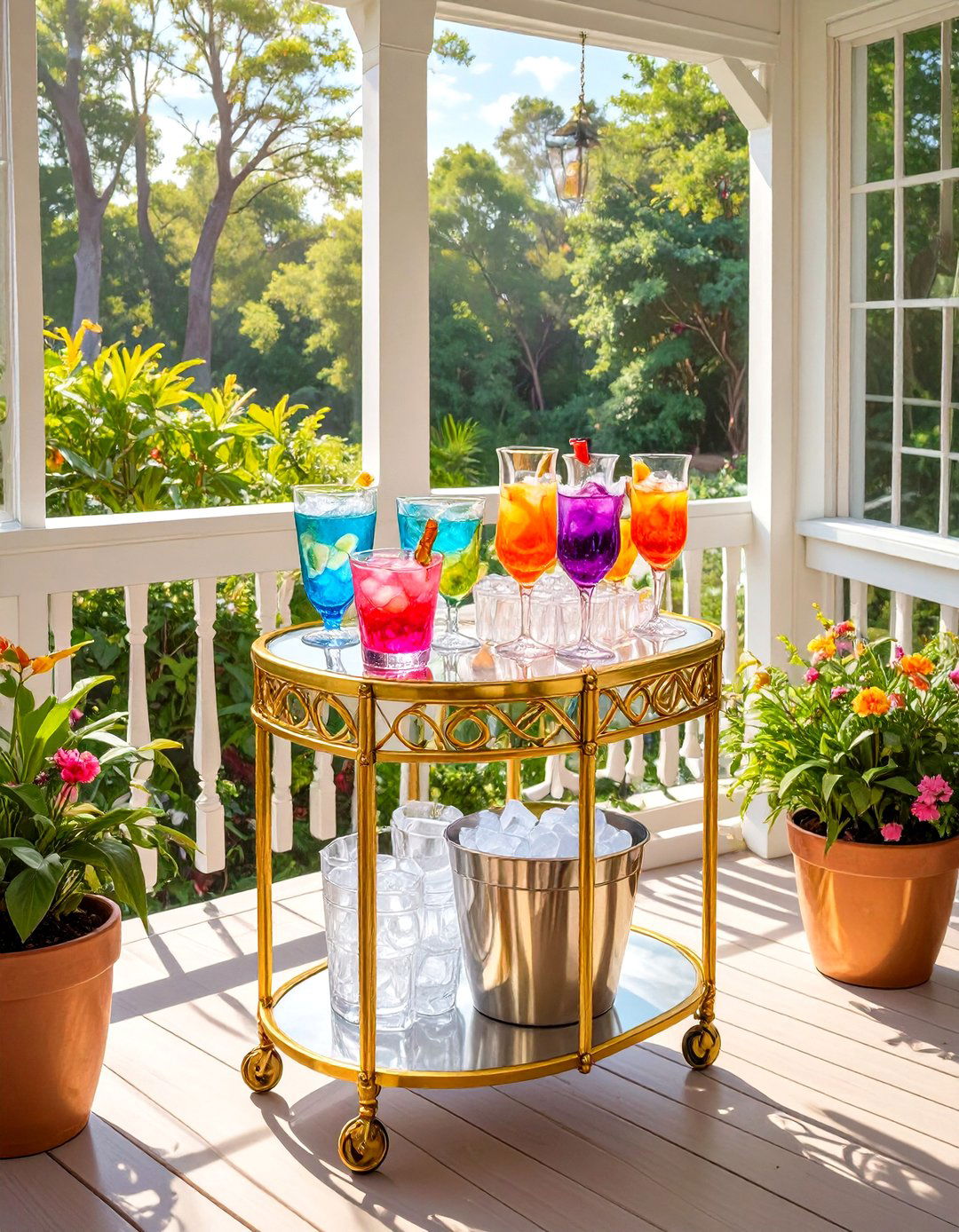A Simple Porch Bar Cart for Entertaining - 30 simple screened in porch ideas
