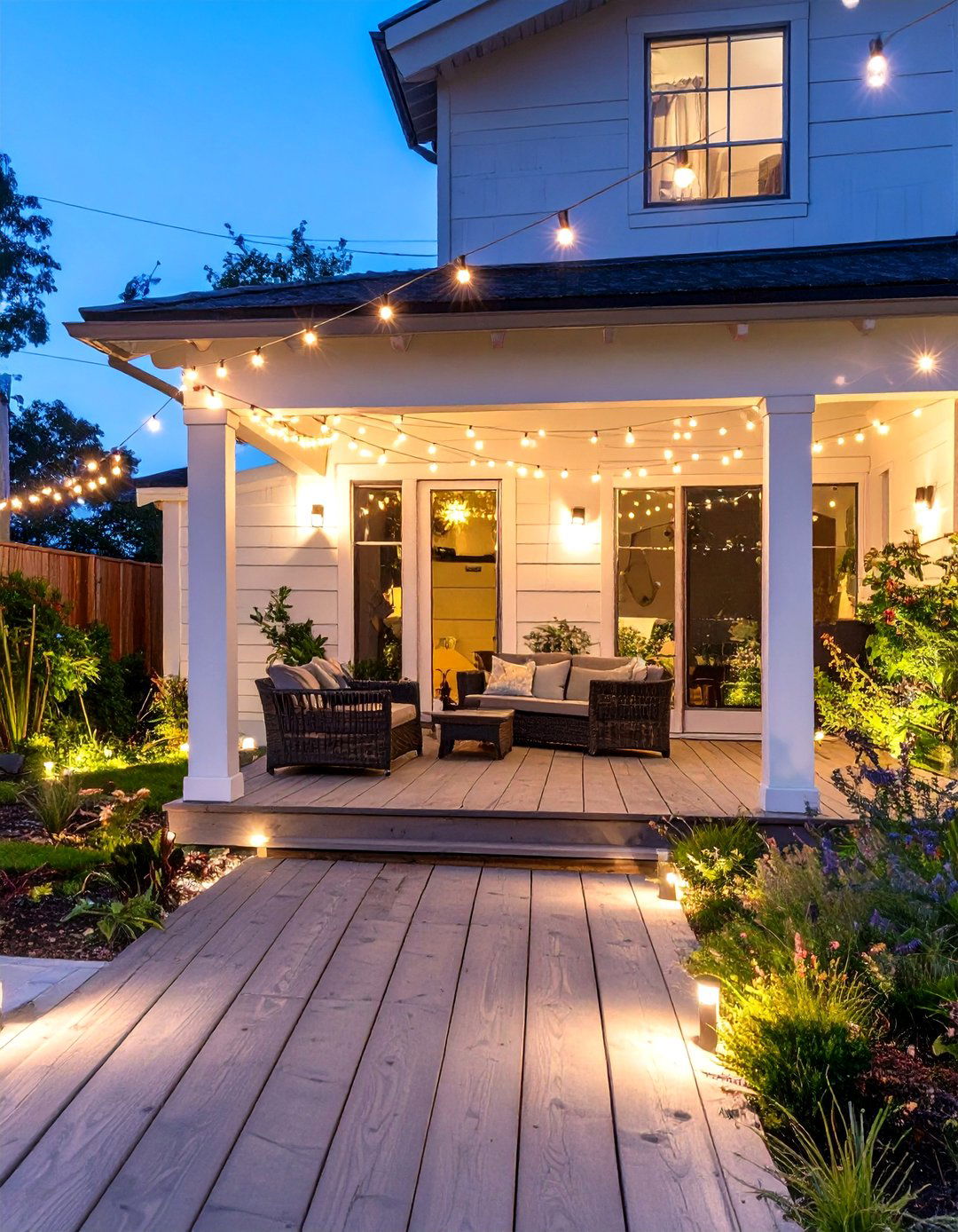 A Simple Solar Lit Deck - 30 deck ideas on a budget