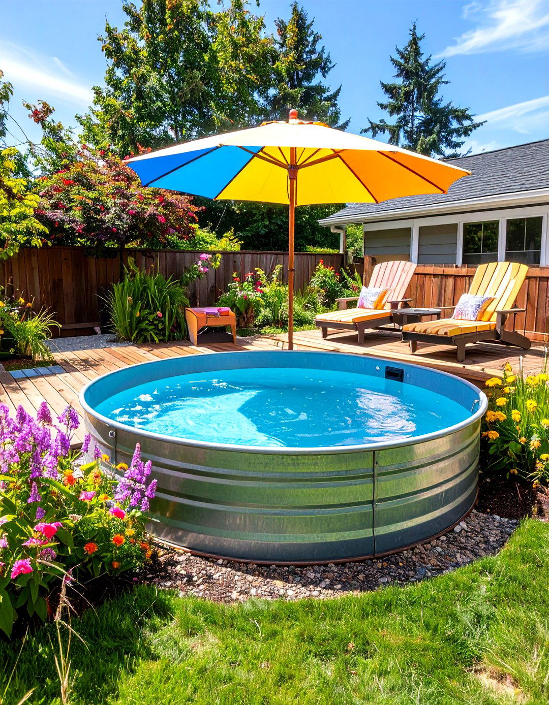 A Simple Stock Tank Pool Oasis - 30 easy backyard ideas