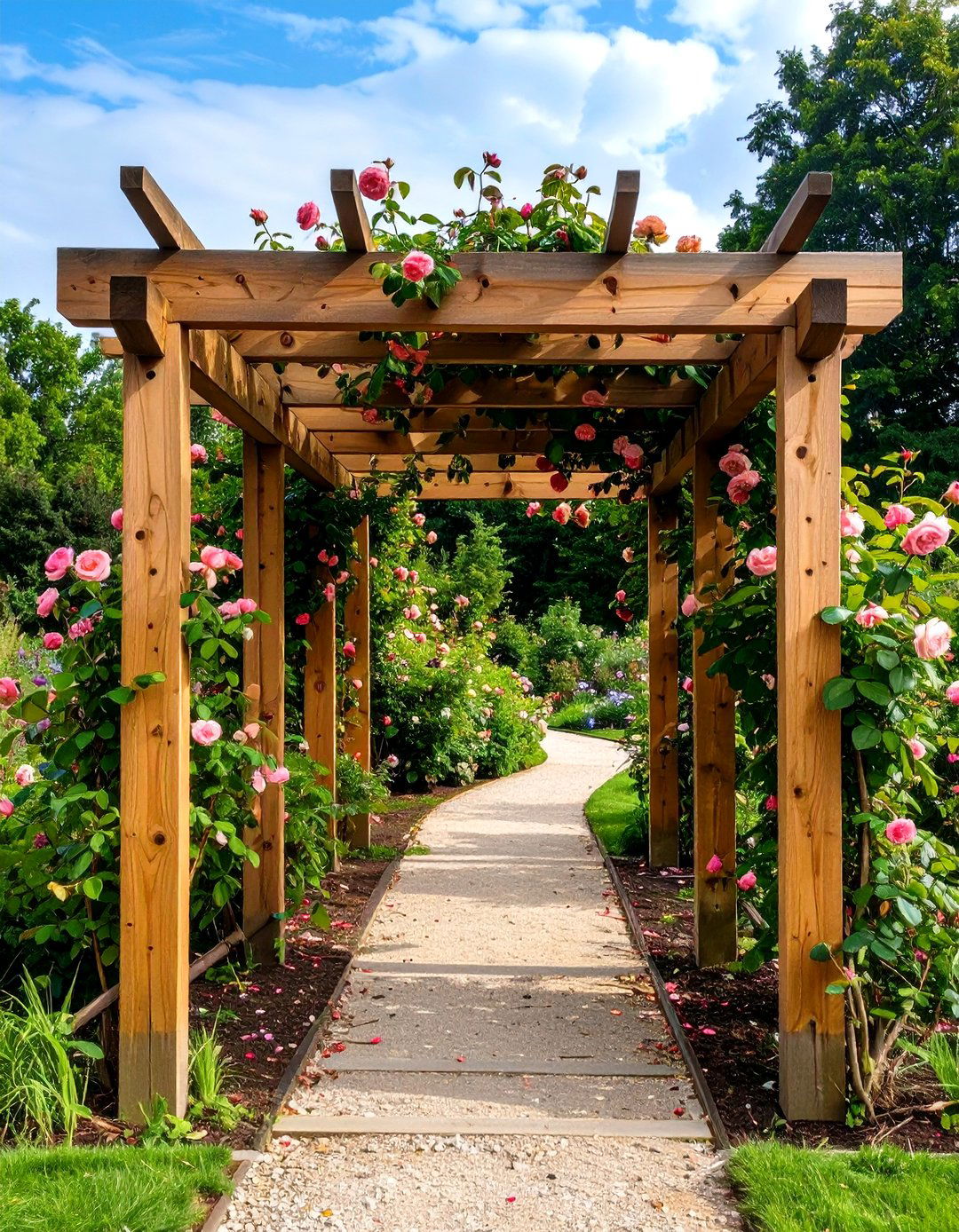 A Simple Wooden Arbor - 30 cheap landscaping ideas