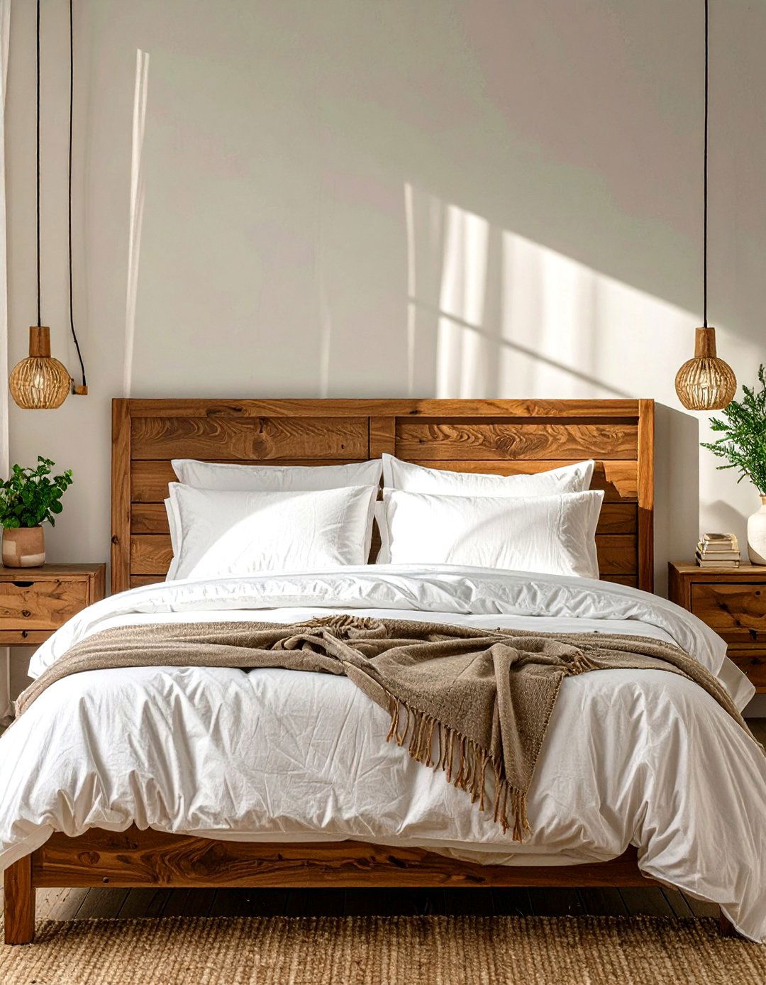 A Simple Wooden Headboard - 30 simple bedroom ideas