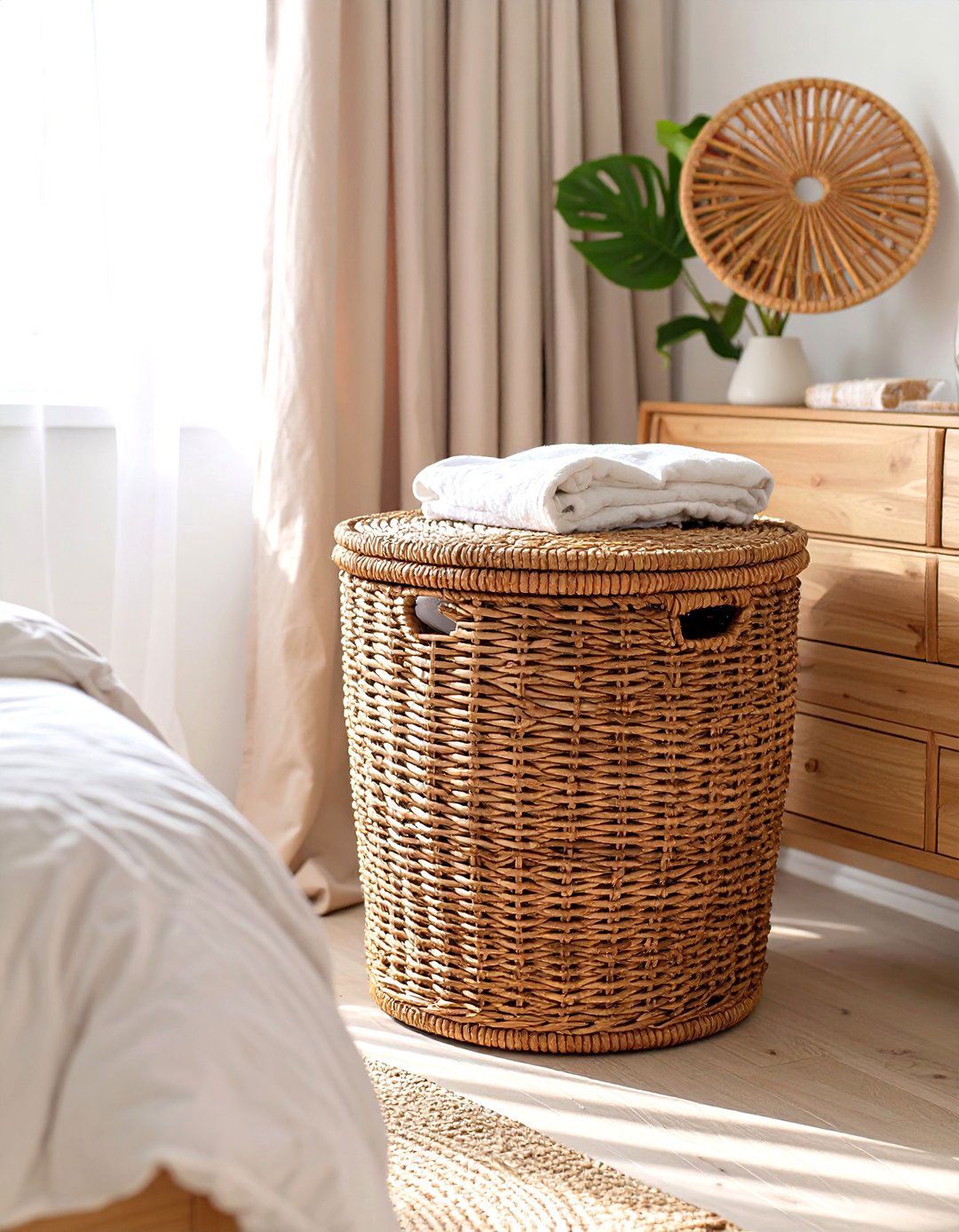 A Simple Woven Laundry Hamper - 30 simple bedroom ideas