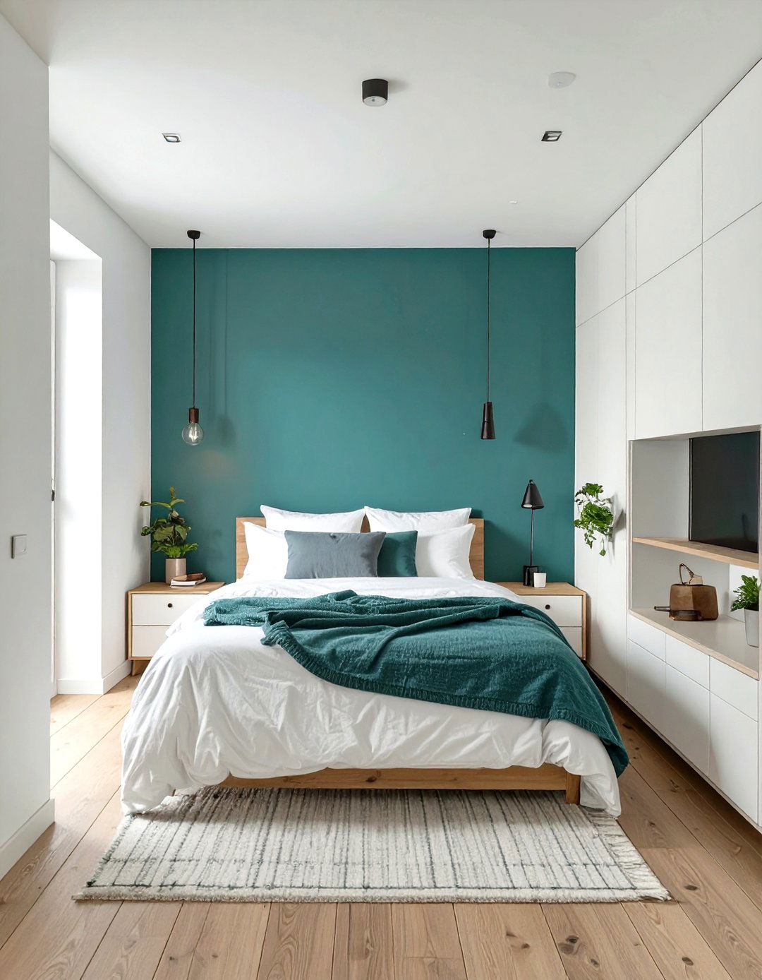 A Single Accent Wall in a Tiny Bedroom - 30 tiny bedroom ideas