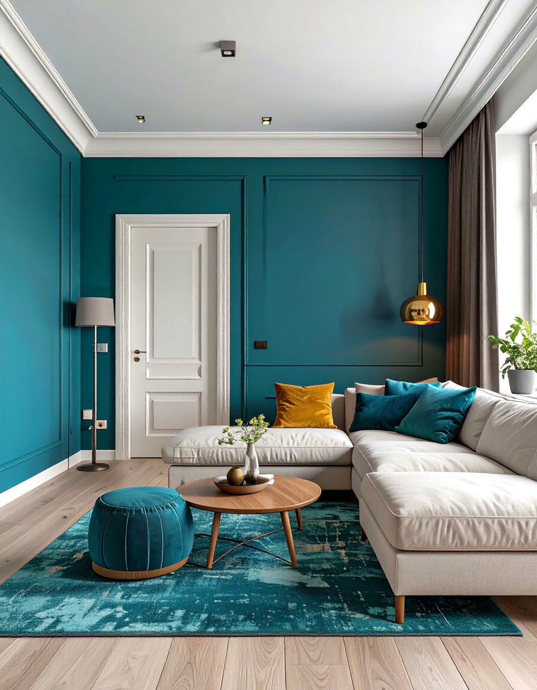 A Single Accent Wall on a Short Wall - 30 small narrow living room ideas