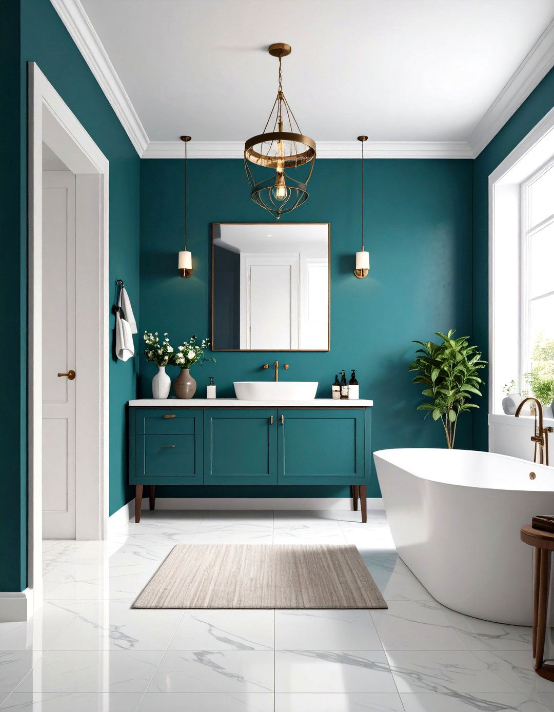 A Single Accent Wall - 30 remodel small bathroom ideas
