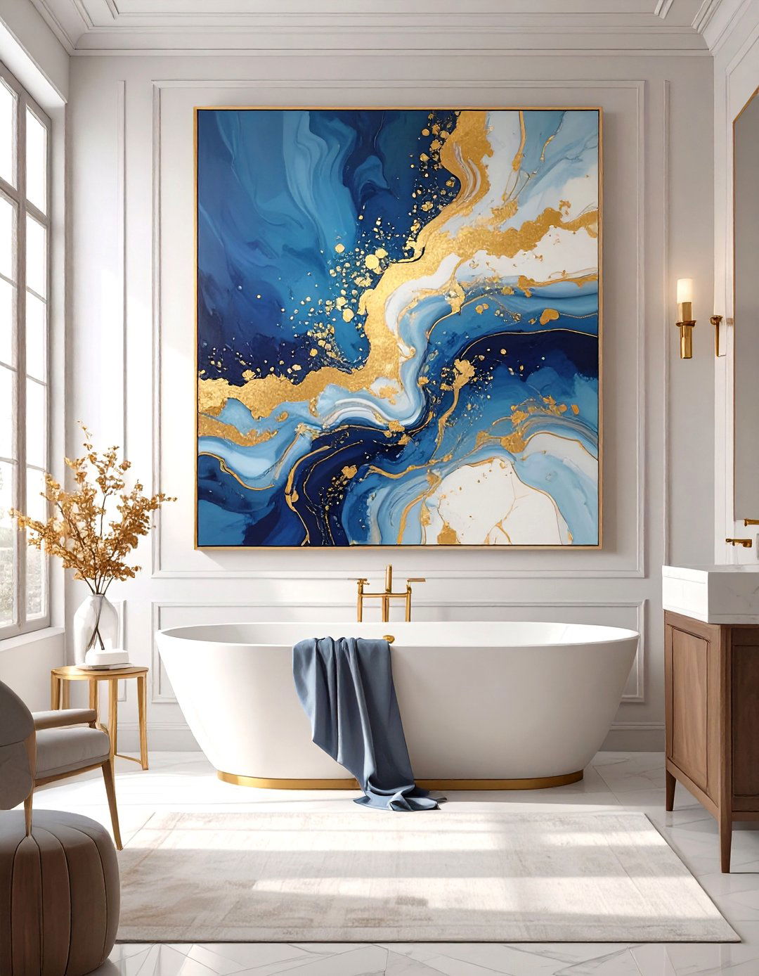 A Single Curated Piece of Art - 30 small half bathroom ideas