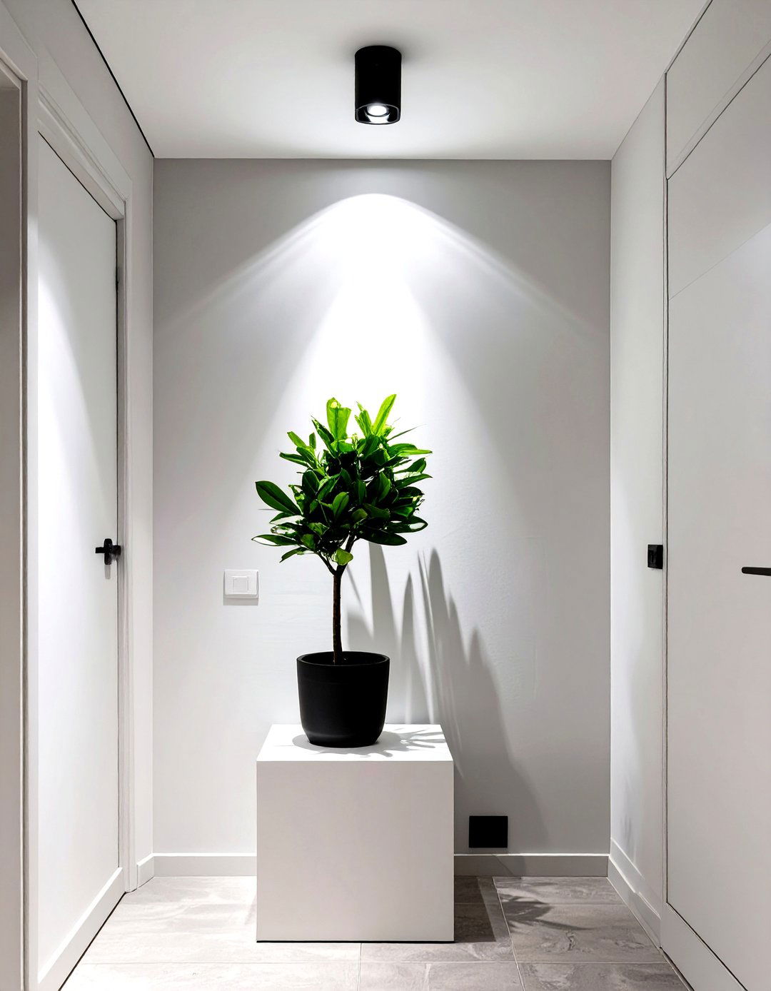 A Single Directional Spotlight - 30 small entryway lighting ideas