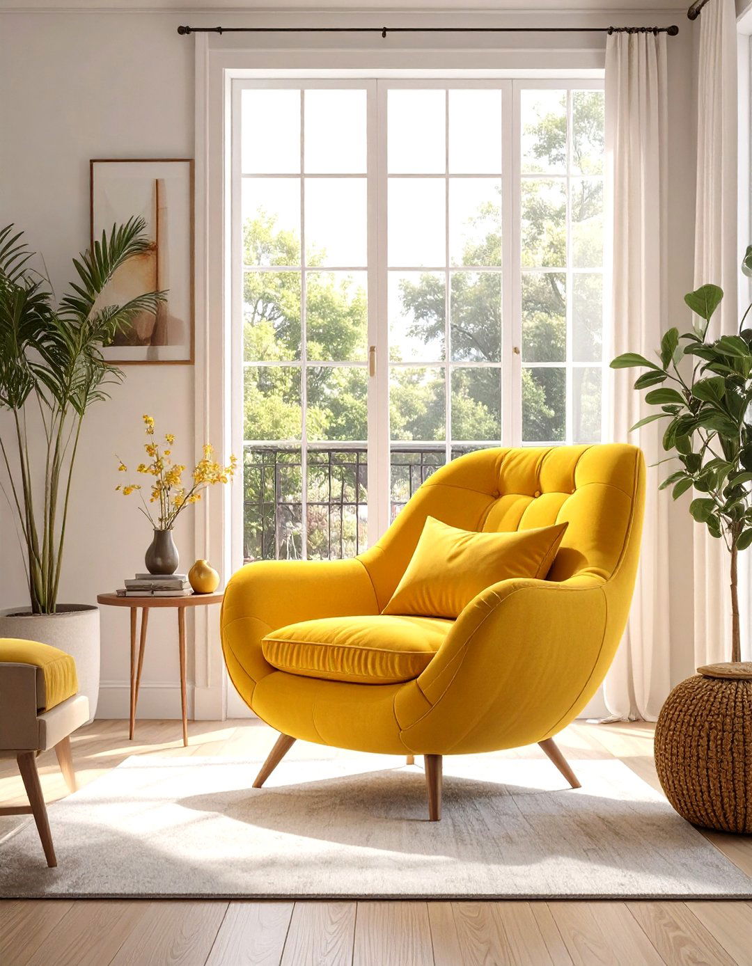 A Single Statement Accent Chair - 30 small living room design ideas