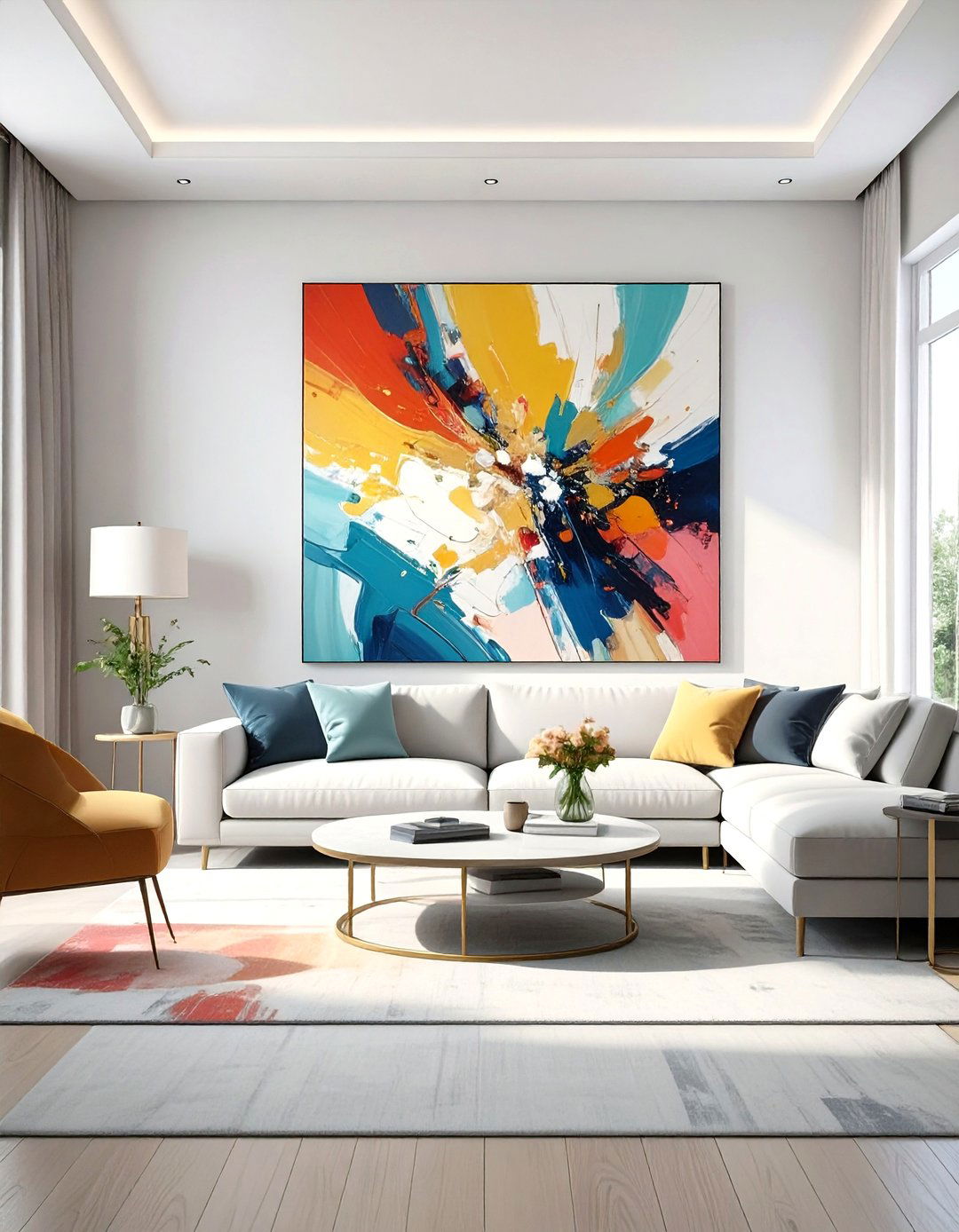 A Single Statement Art Piece - 30 small narrow living room ideas