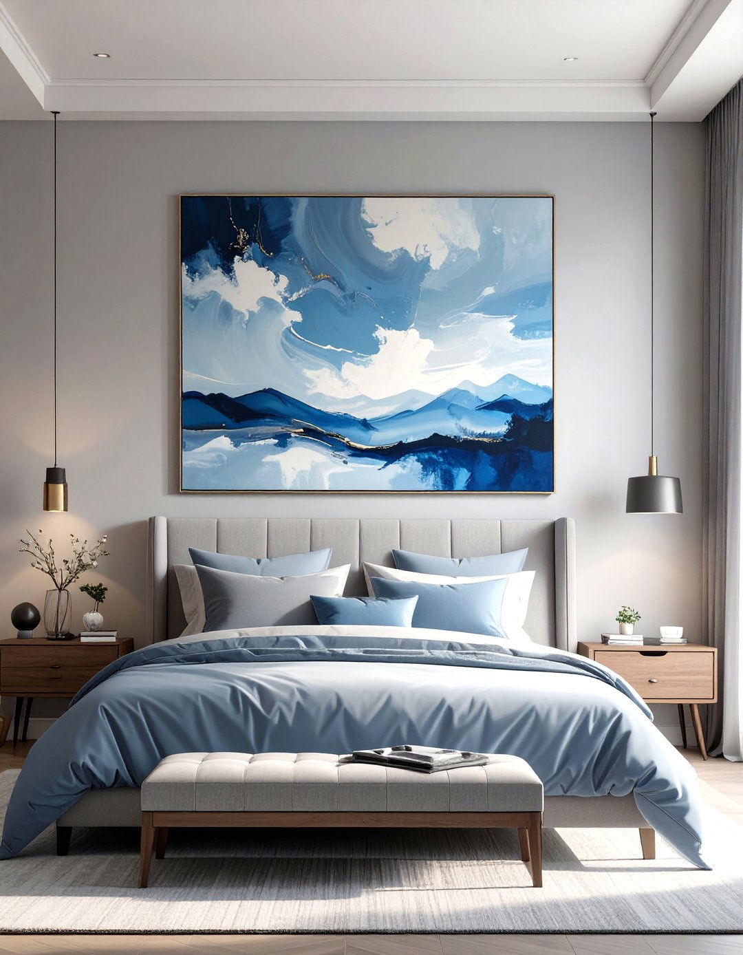 A Single Statement Art Piece - 30 simple bedroom ideas