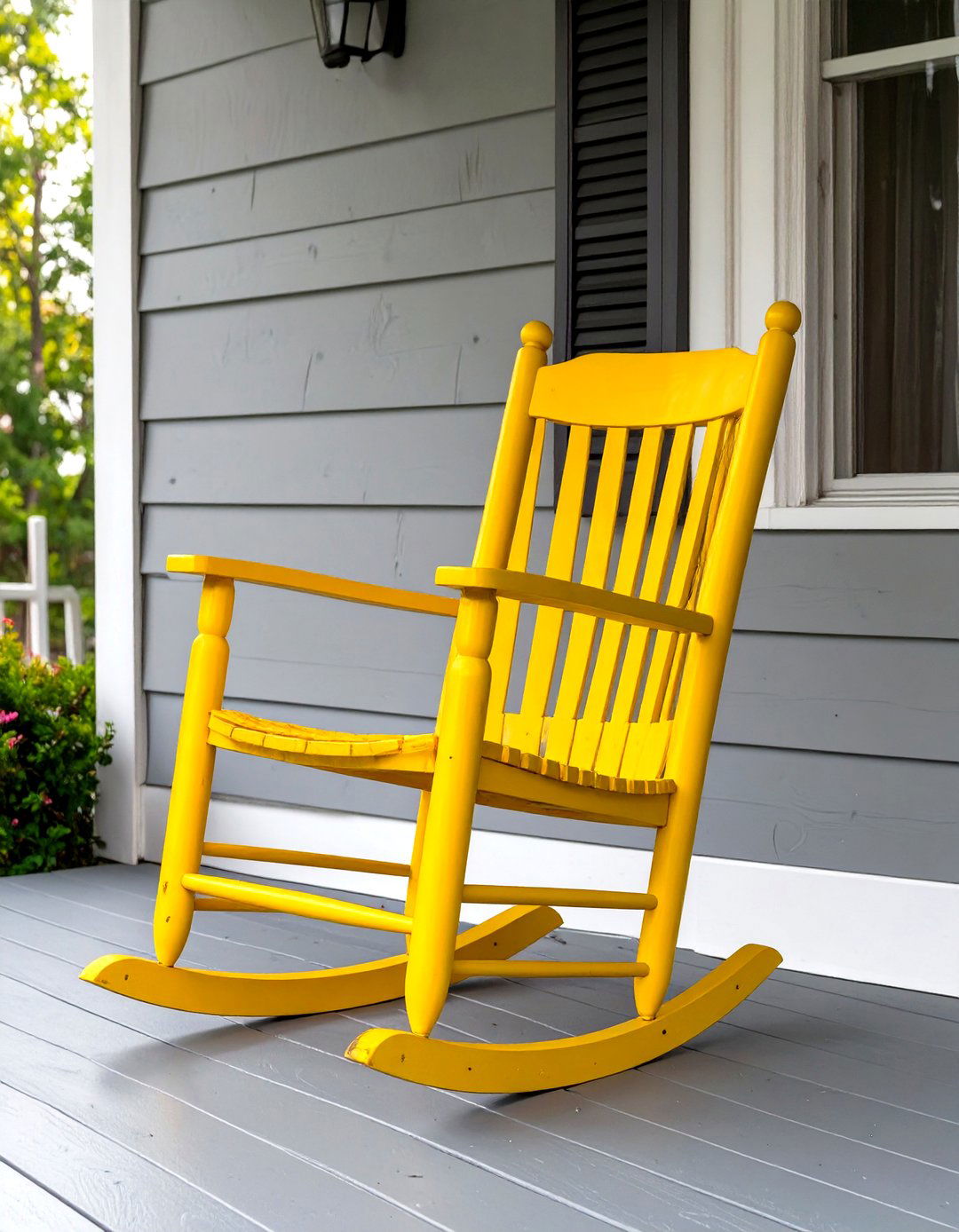 A Single Statement Chair - 30 very small front porch decorating ideas
