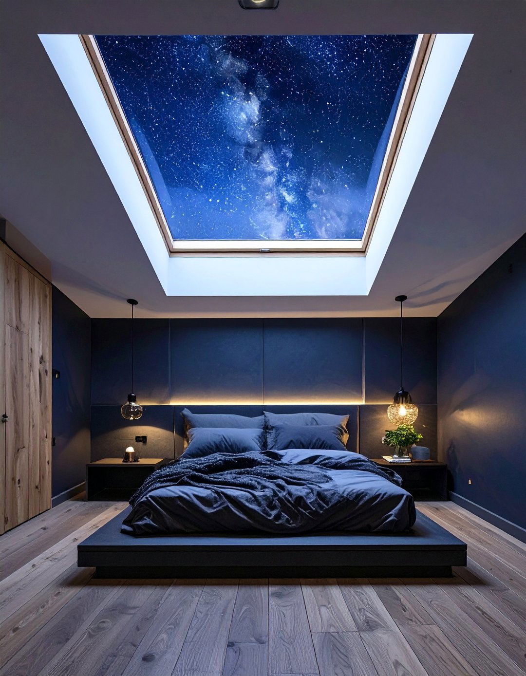 A Skylight Focused Stargazing Bedroom - 30 attic bedroom ideas