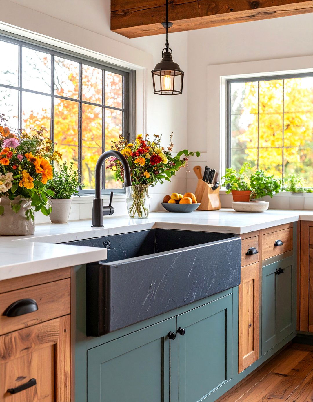 A Slate Farmhouse Kitchen Sink - 30 kitchen sink ideas