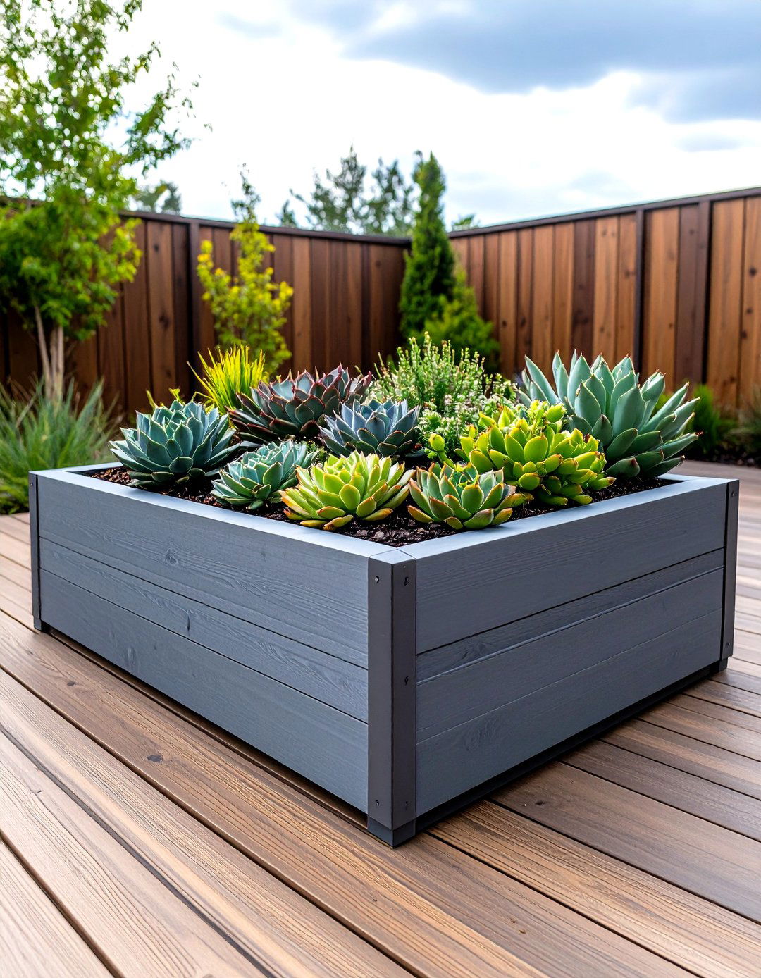 A Sleek Composite Decking Box - 30 garden box ideas