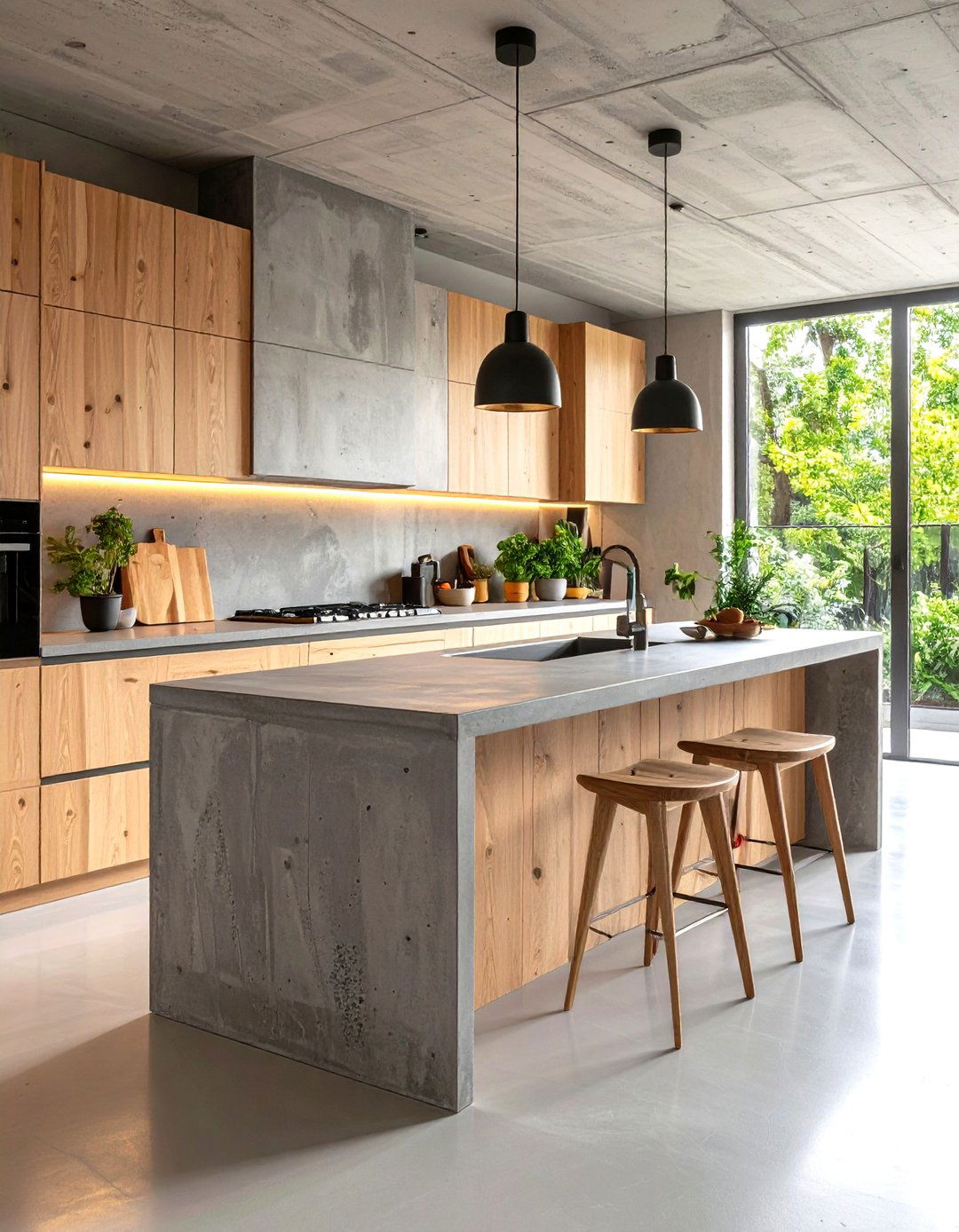 A Sleek Concrete Kitchen - 30 kitchen renovations ideas
