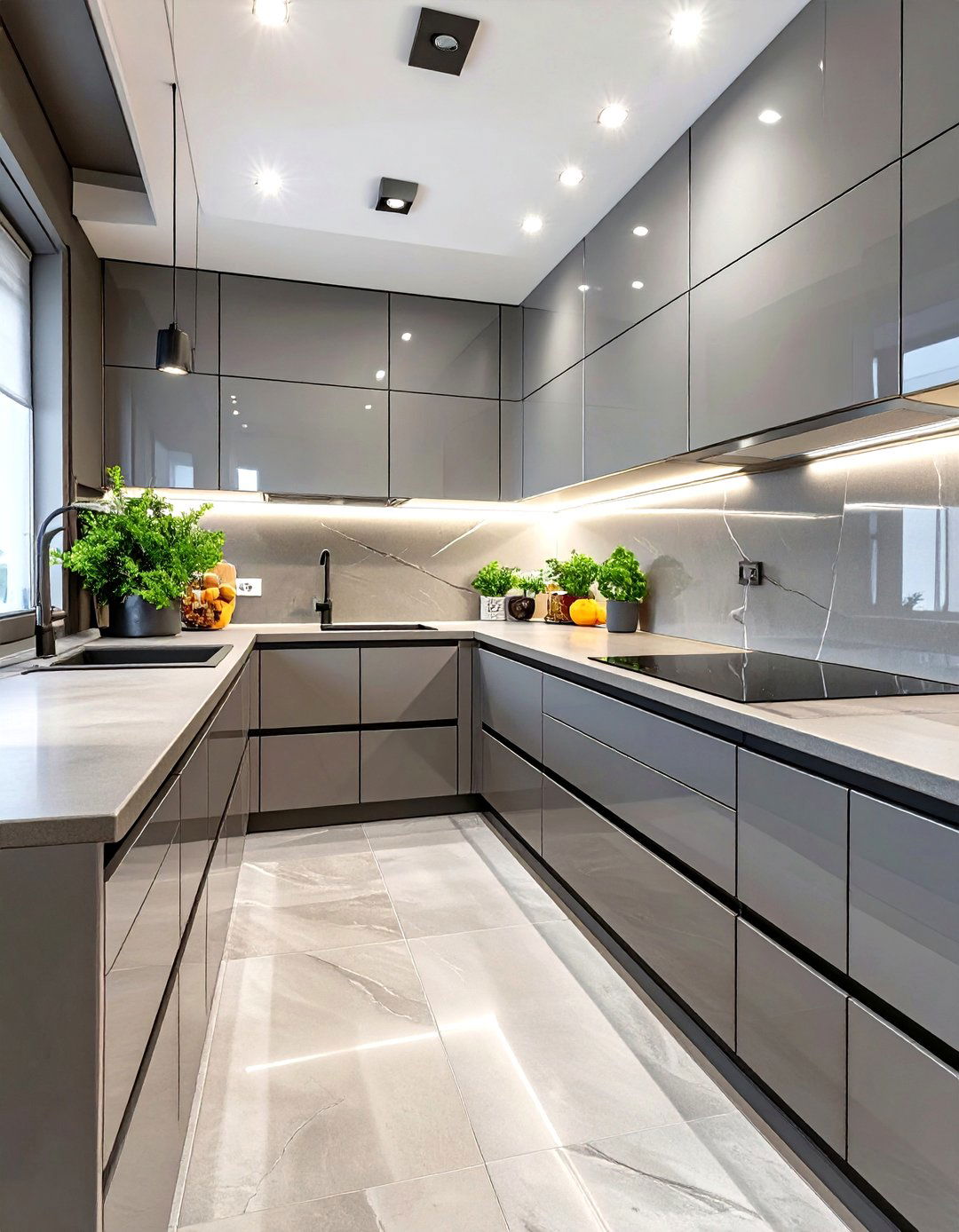 A Sleek Handleless Cabinet Kitchen - 30 free kitchen design software ideas