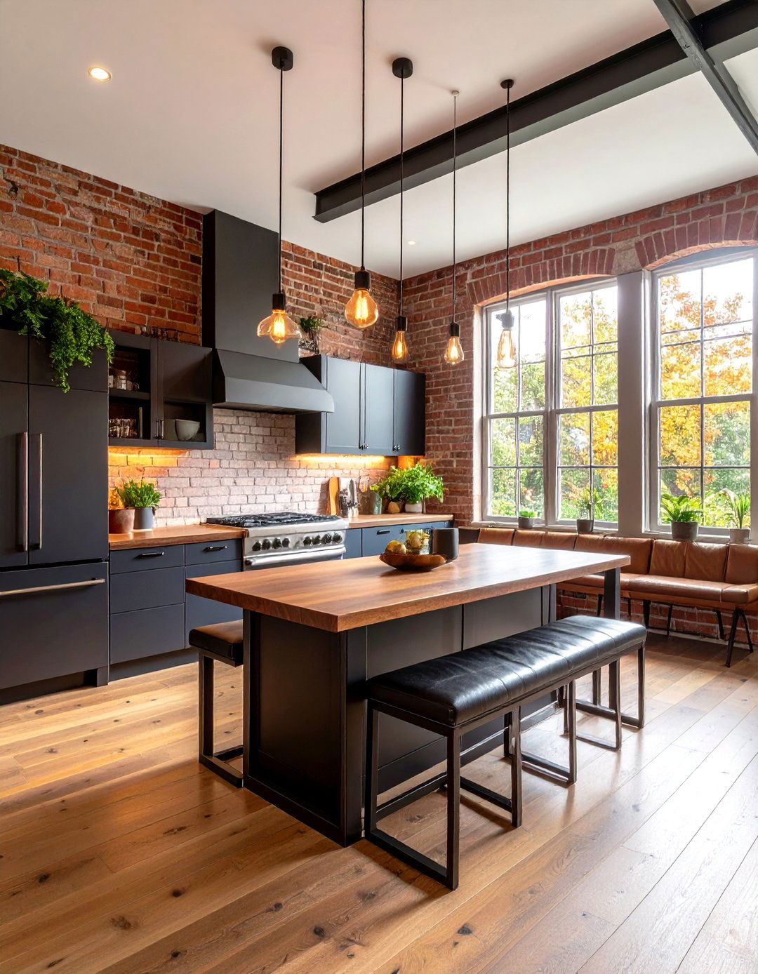 A Sleek Industrial Kitchen Nook - 30 kitchen nook ideas