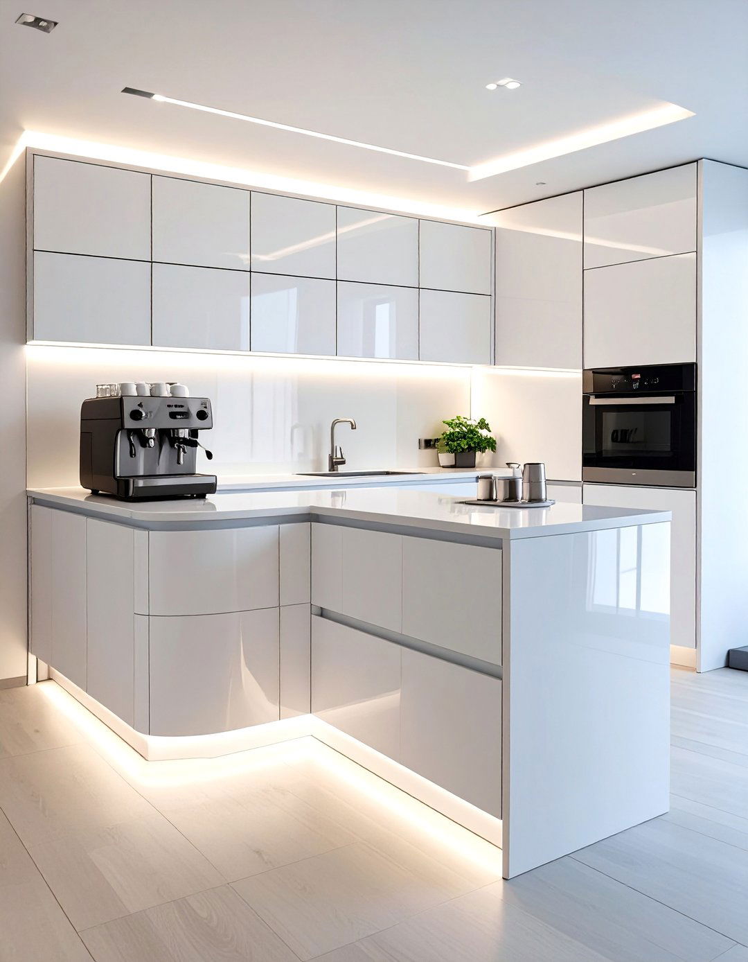 A Sleek Modern Kitchen Coffee Station - 30 coffee bar ideas for kitchen