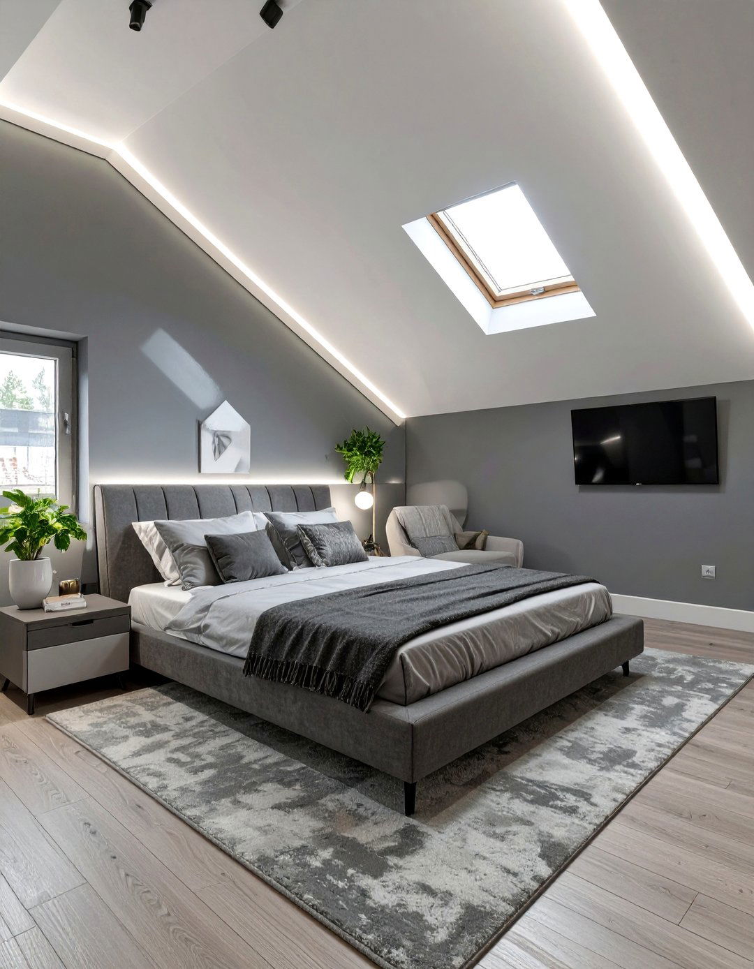A Sleek and Modern Attic Bedroom - 30 attic bedroom ideas