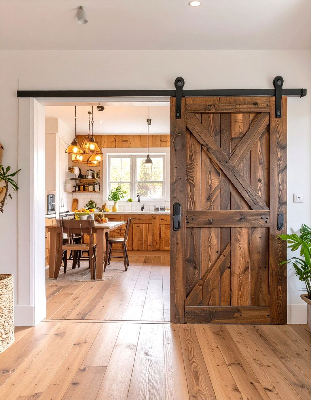 A Sliding Barn Door for a Small Country Kitchen - 30 small country kitchen ideas