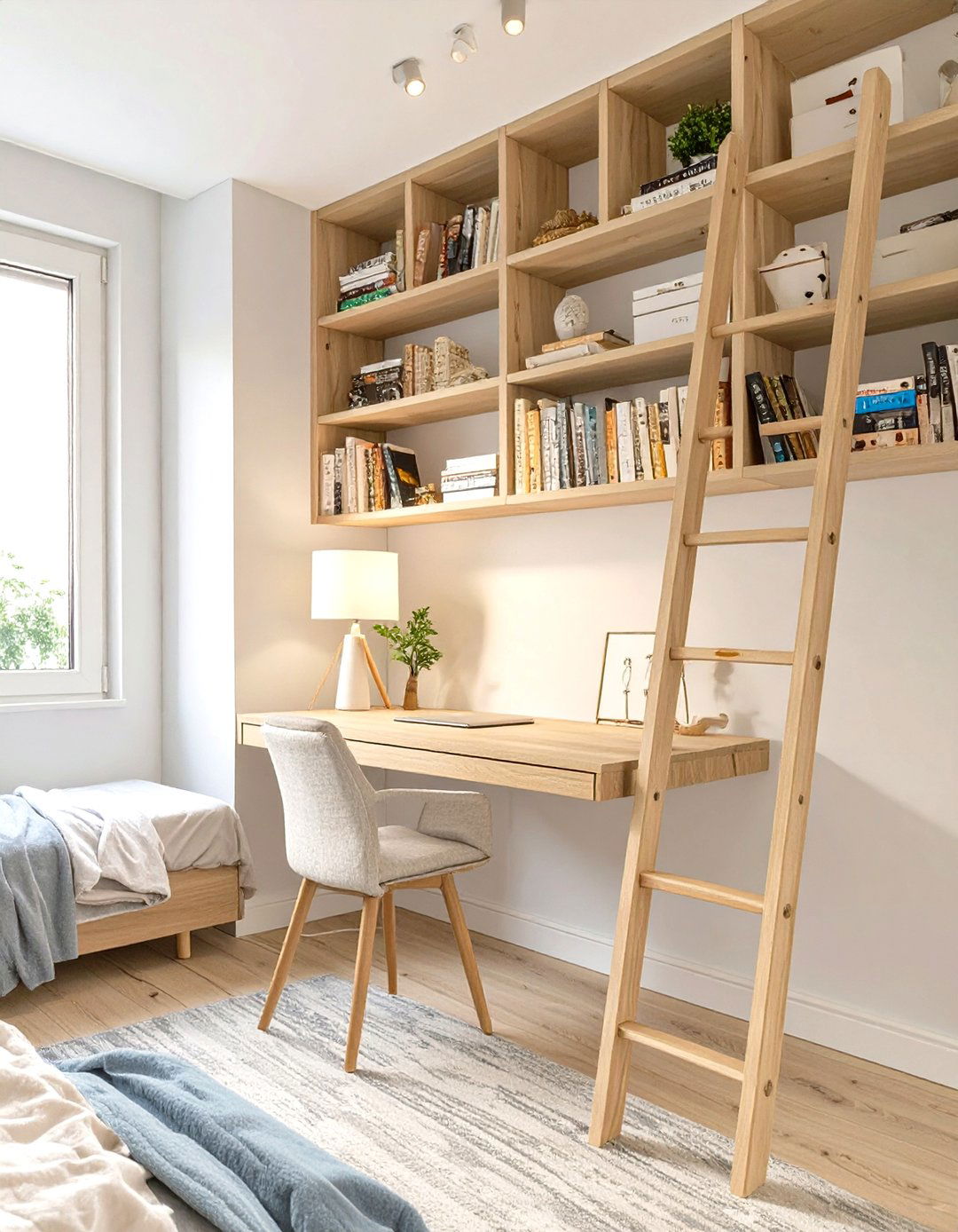 A Slim Profile Desk for a Workspace - 30 small bedroom ideas for adults
