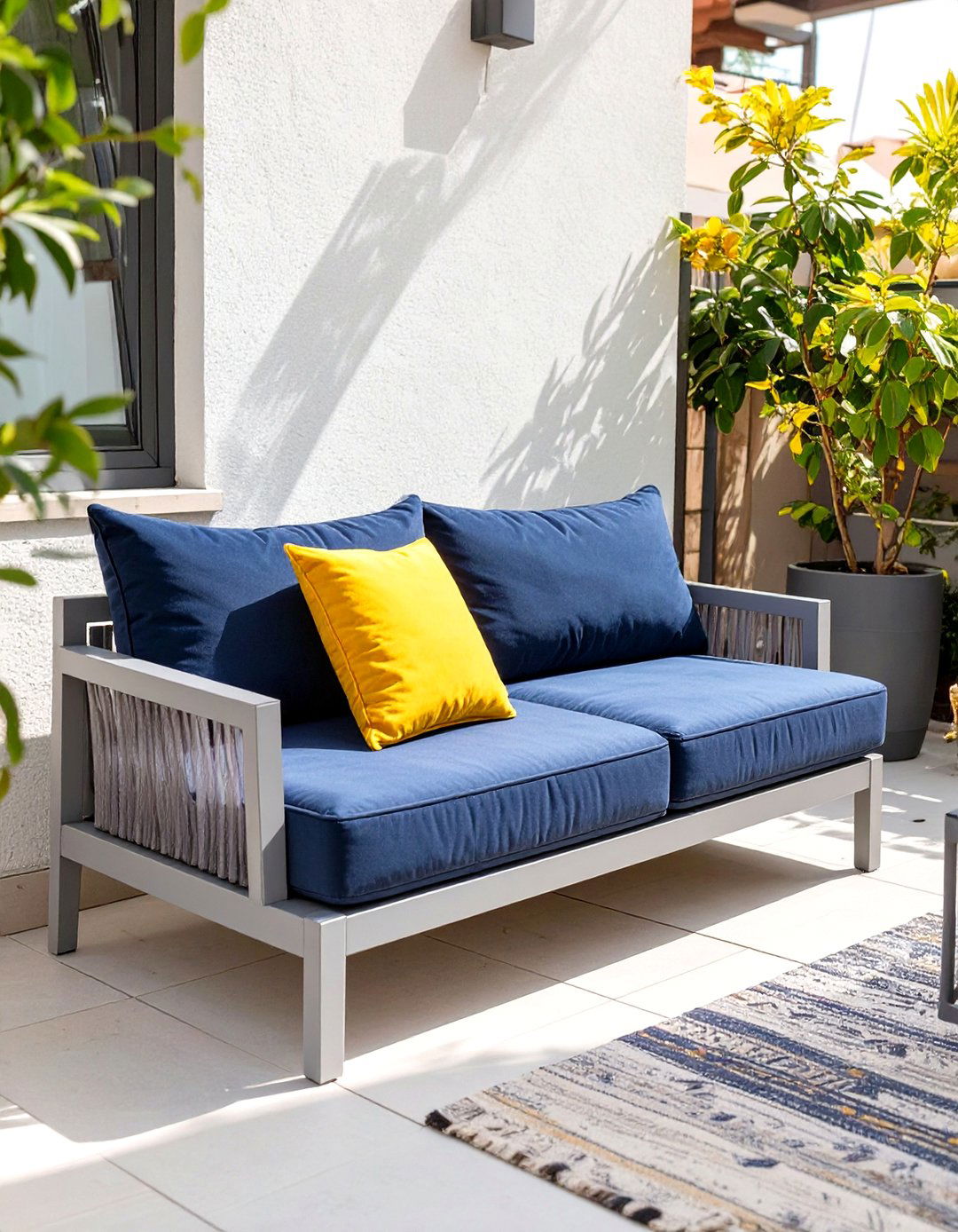 A Slim Profile Outdoor Loveseat - 30 small patio furniture ideas