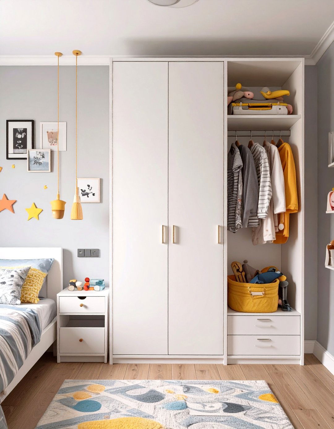 A Slim Profile Wardrobe - 30 small kids bedroom ideas