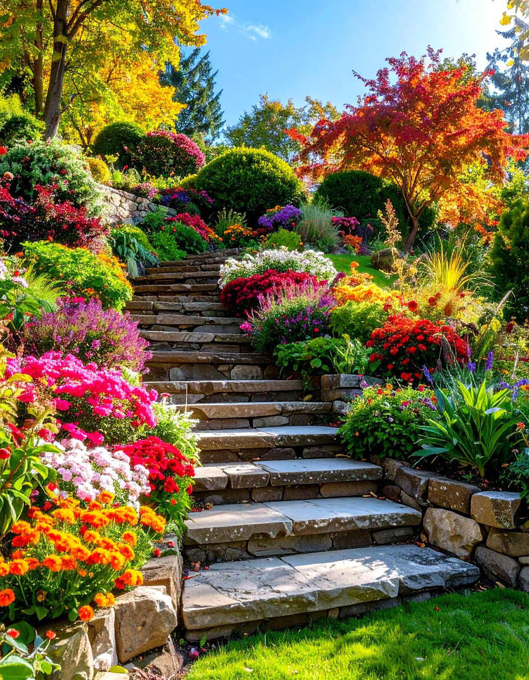 A Sloped Hillside Terraced Garden - 30 landscape design software free ideas